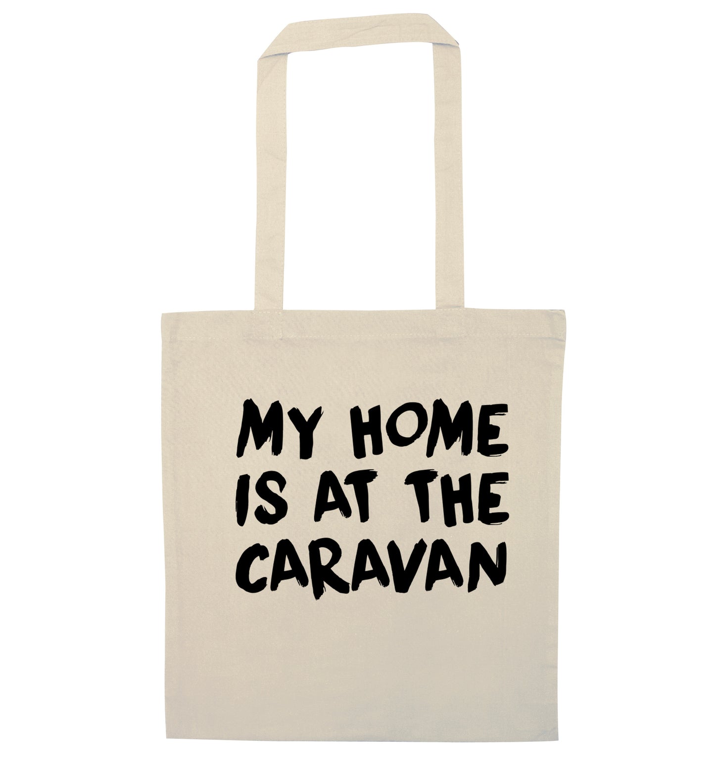 My home is at the caravan natural tote bag