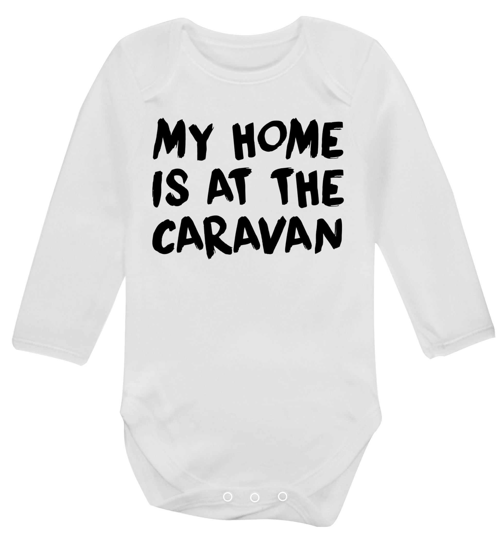 My home is at the caravan Baby Vest long sleeved white 6-12 months