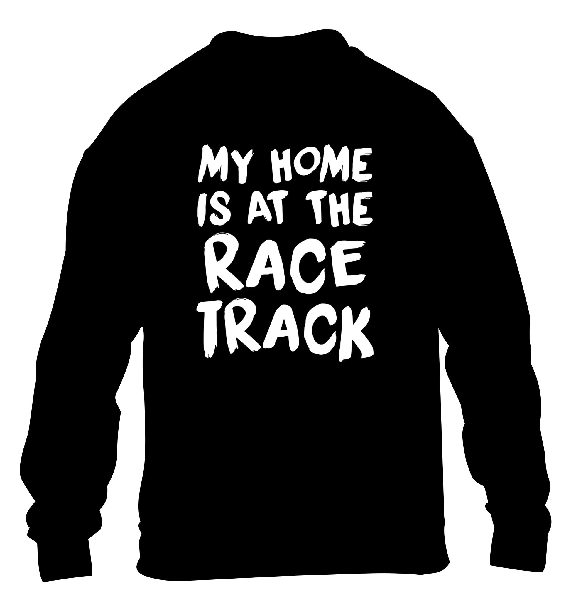 My home is at the race track children's black sweater 12-14 Years