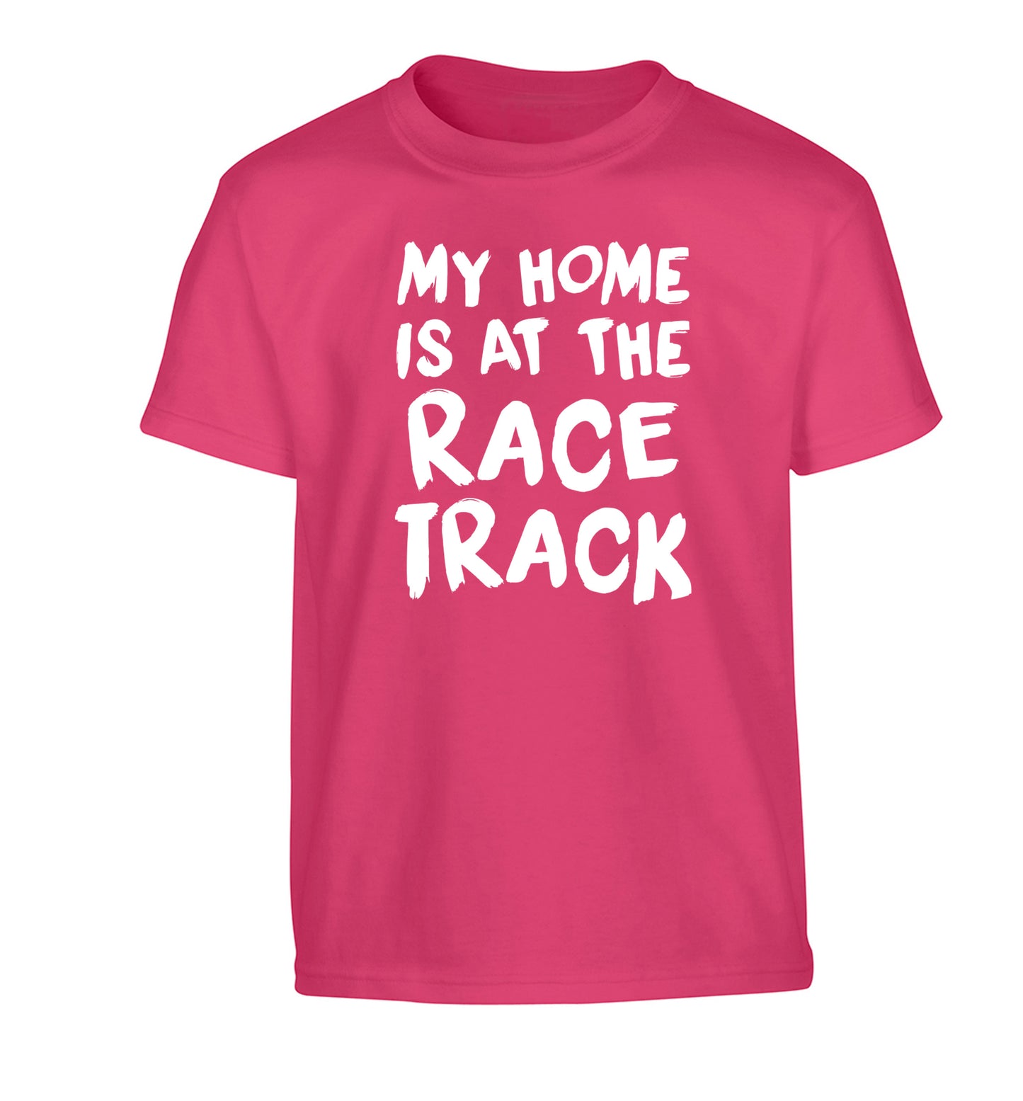 My home is at the race track Children's pink Tshirt 12-14 Years