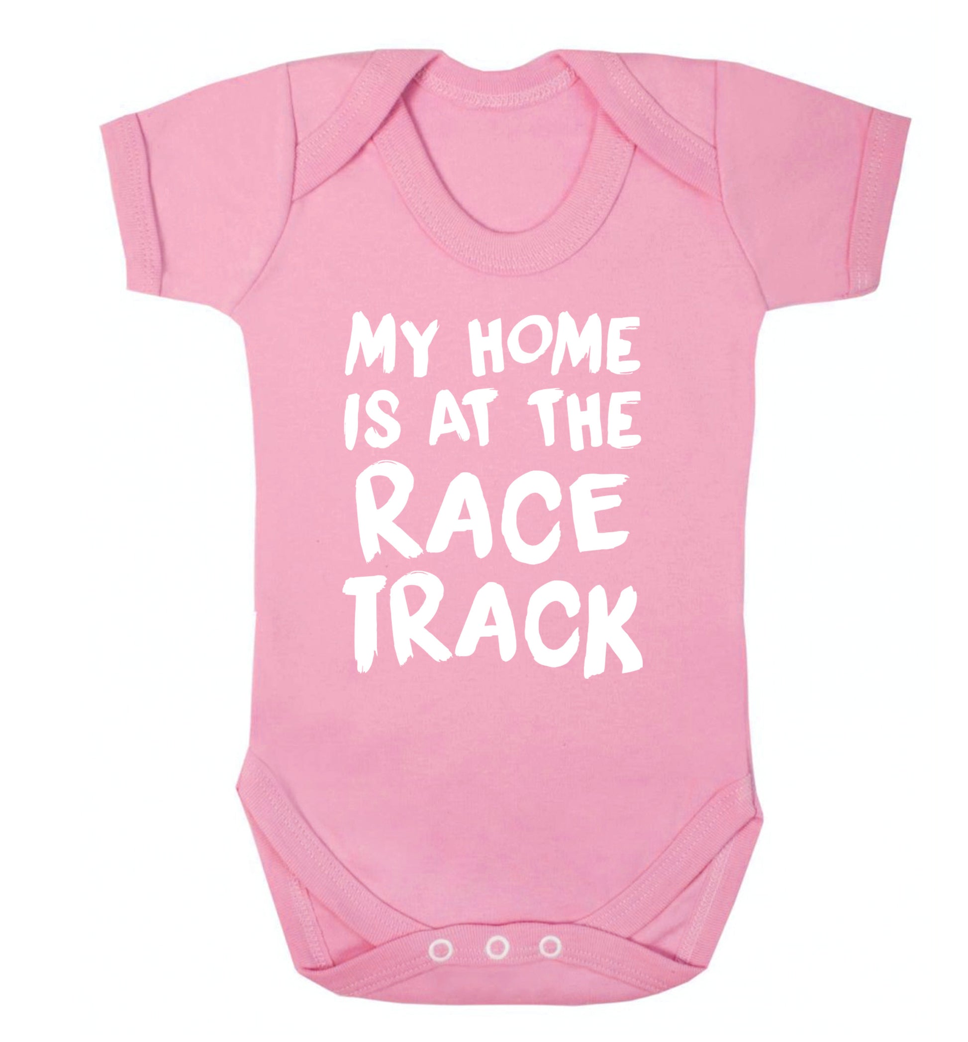 My home is at the race track Baby Vest pale pink 18-24 months