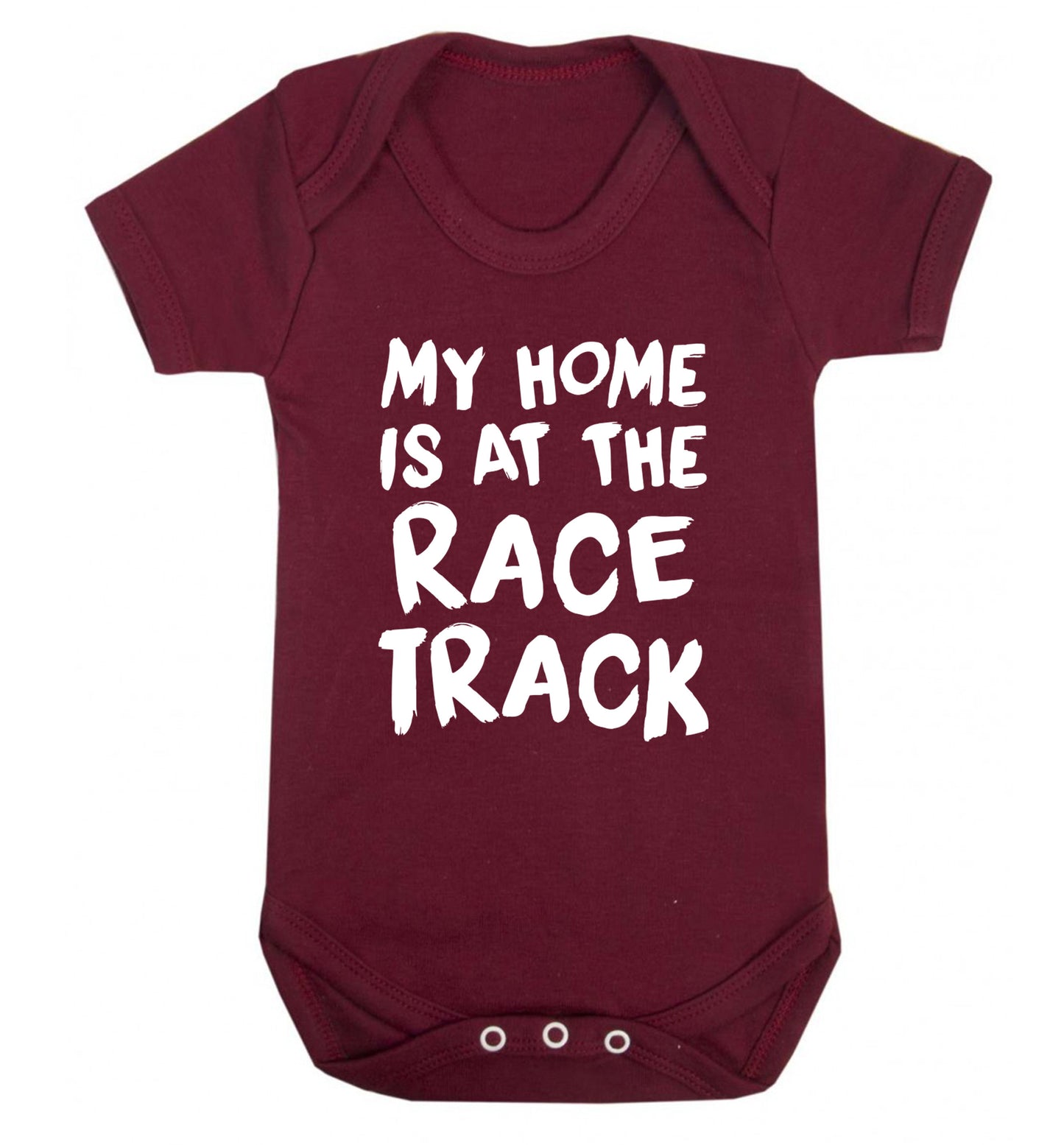 My home is at the race track Baby Vest maroon 18-24 months