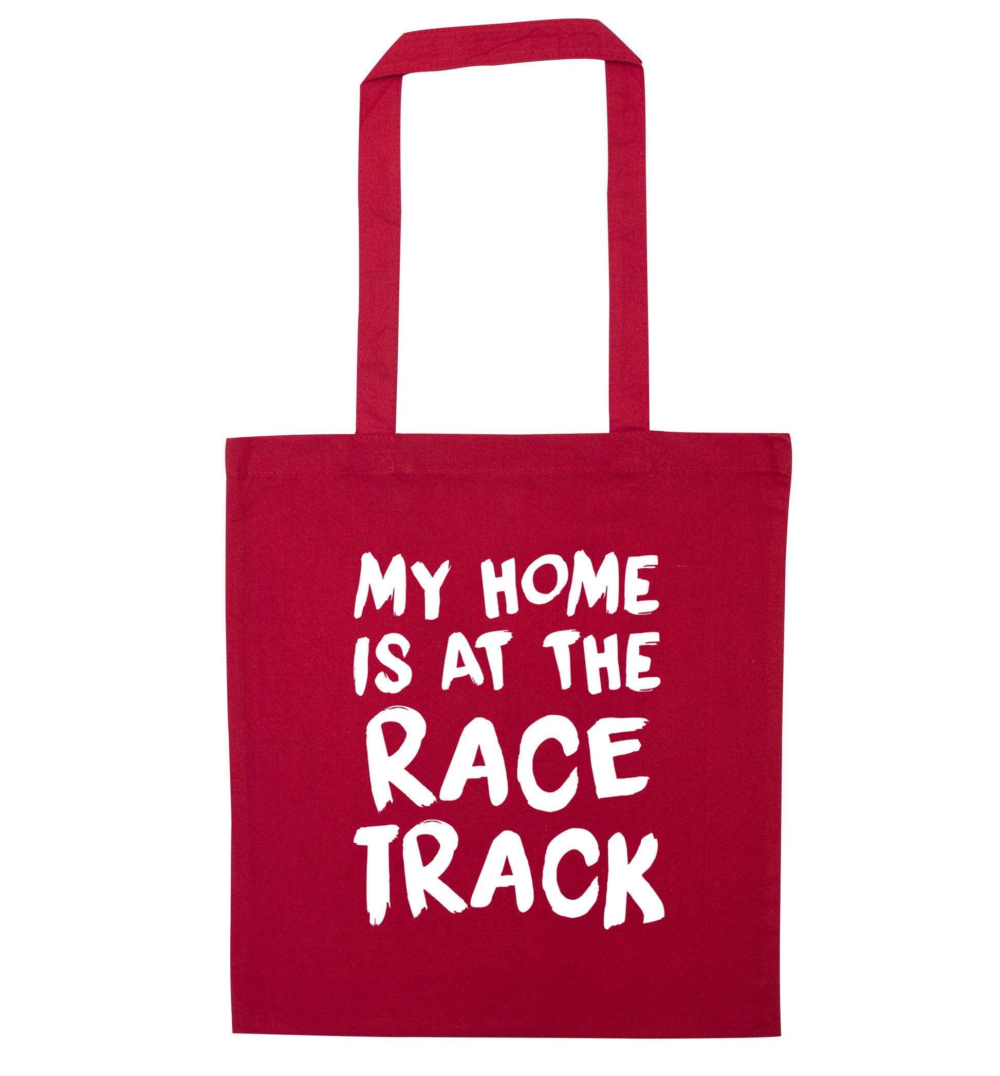 My home is at the race track red tote bag