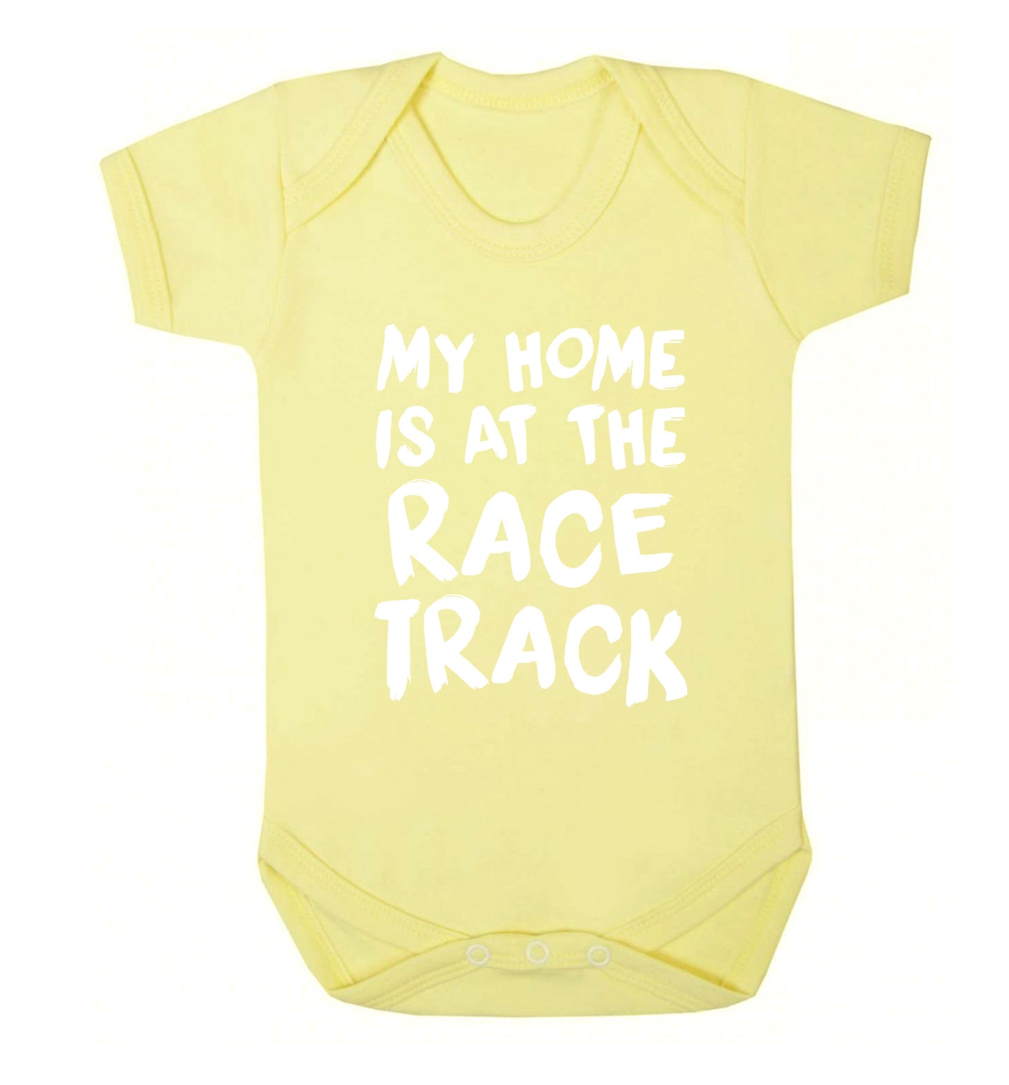 My home is at the race track Baby Vest pale yellow 18-24 months