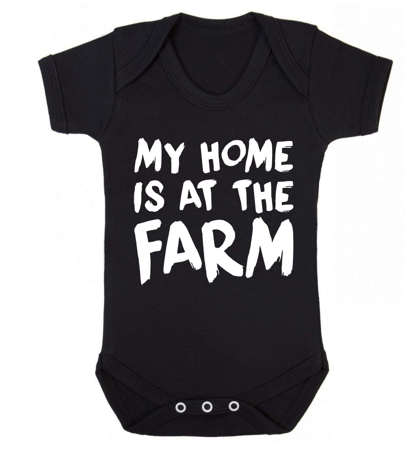 My home is at the farm Baby Vest black 18-24 months