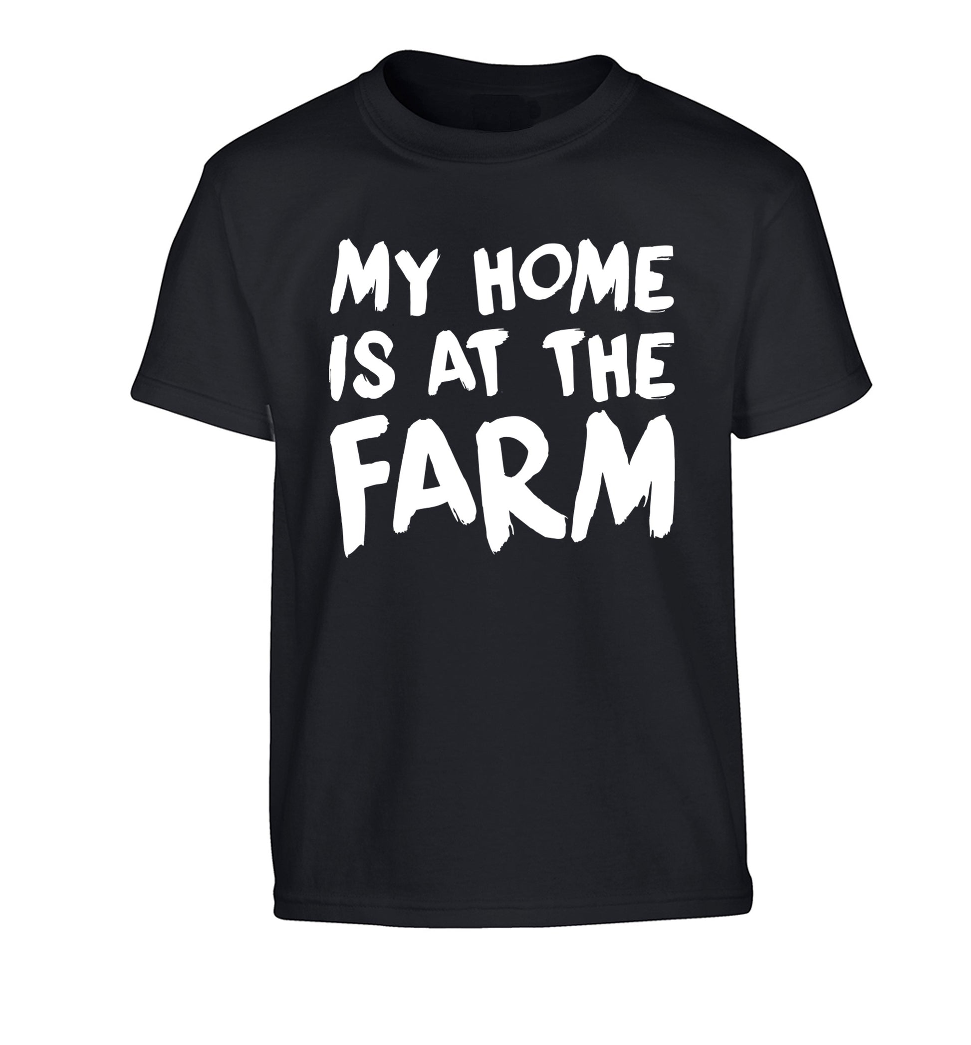 My home is at the farm Children's black Tshirt 12-14 Years
