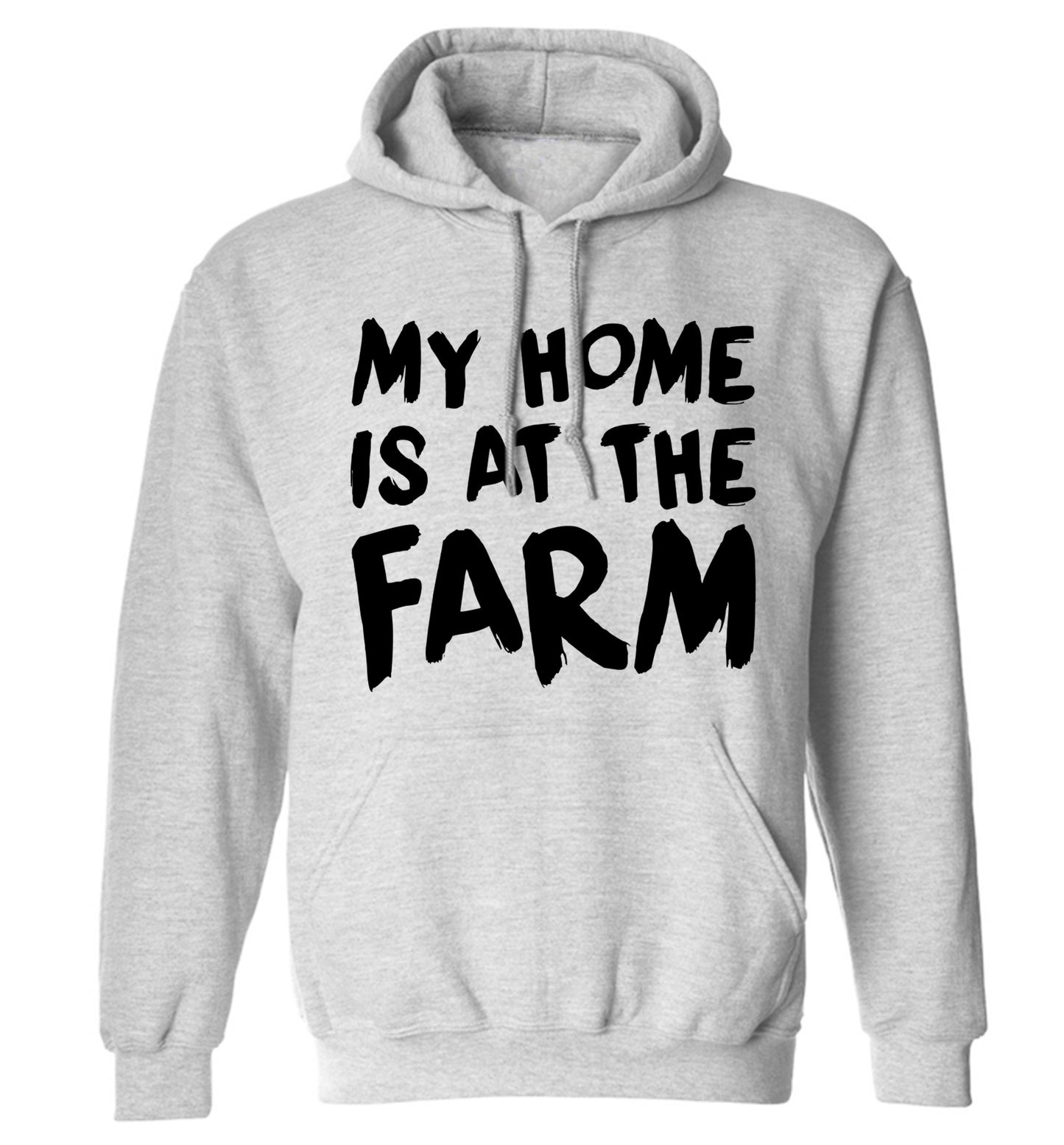 My home is at the farm adults unisex grey hoodie 2XL