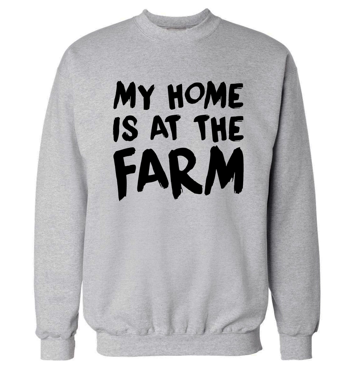My home is at the farm Adult's unisex grey Sweater 2XL