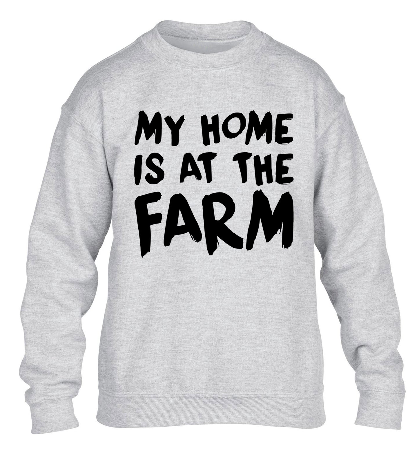My home is at the farm children's grey sweater 12-14 Years