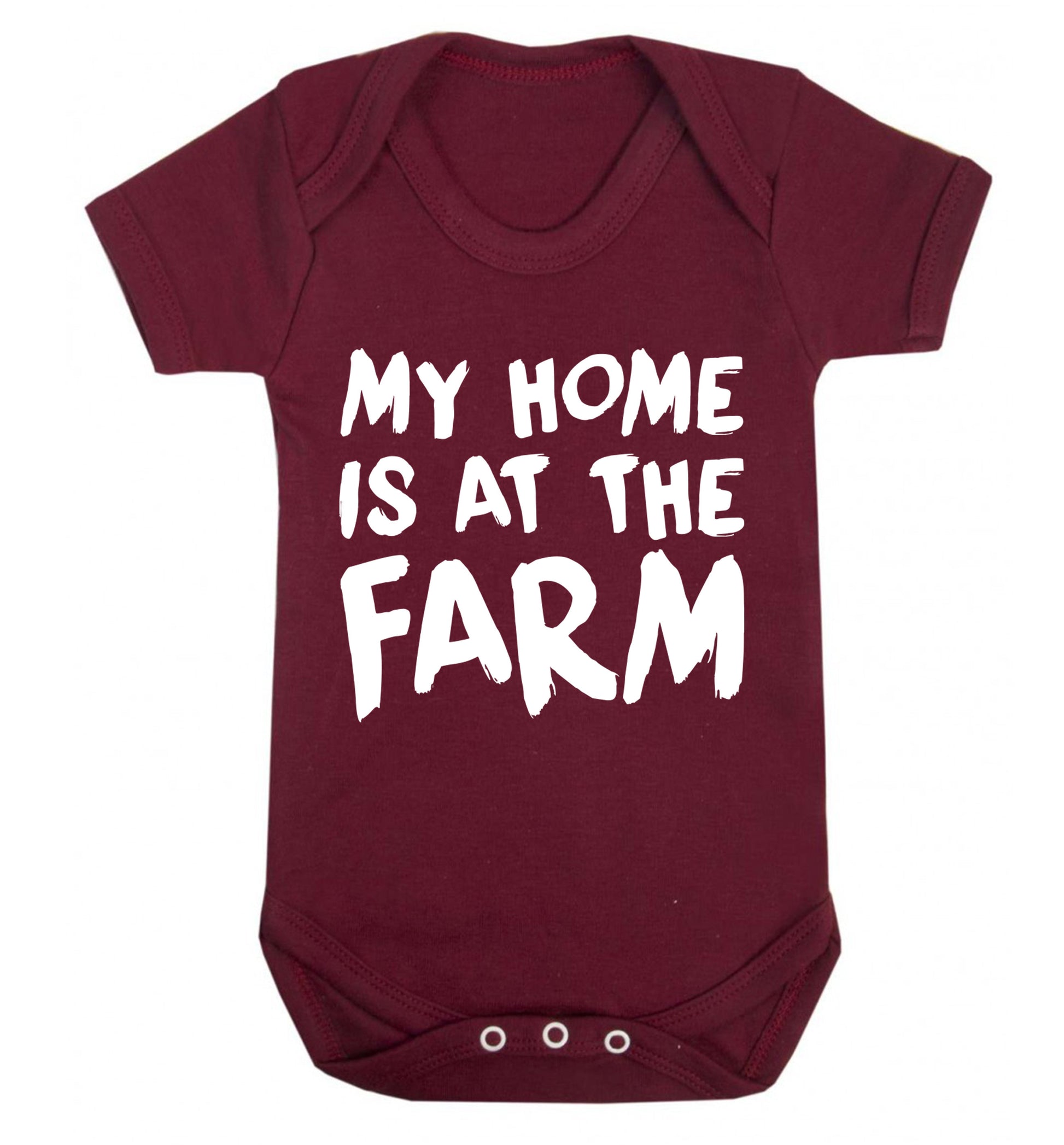 My home is at the farm Baby Vest maroon 18-24 months