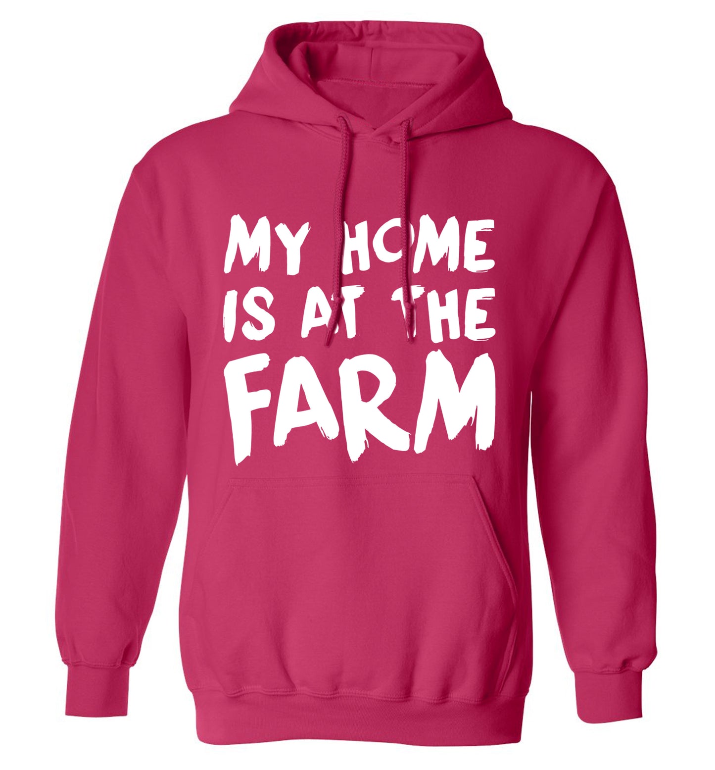 My home is at the farm adults unisex pink hoodie 2XL