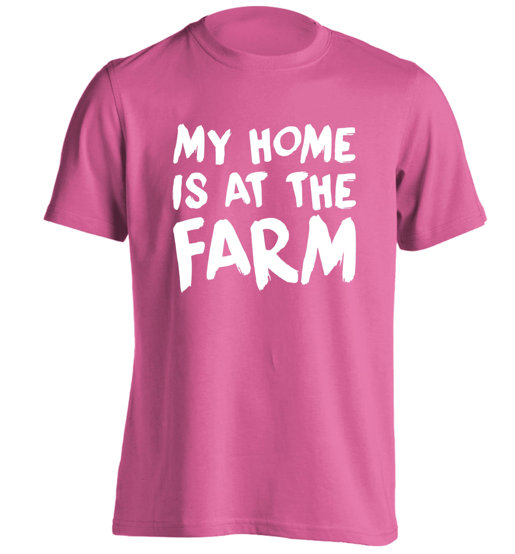My home is at the farm adults unisex pink Tshirt 2XL