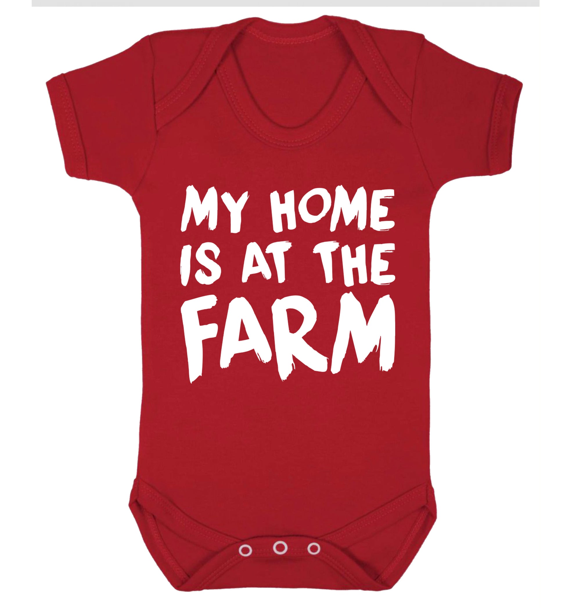 My home is at the farm Baby Vest red 18-24 months