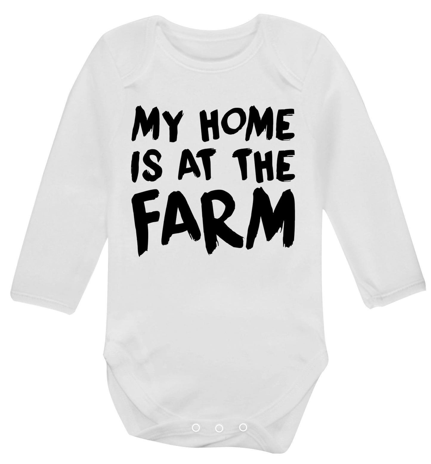My home is at the farm Baby Vest long sleeved white 6-12 months