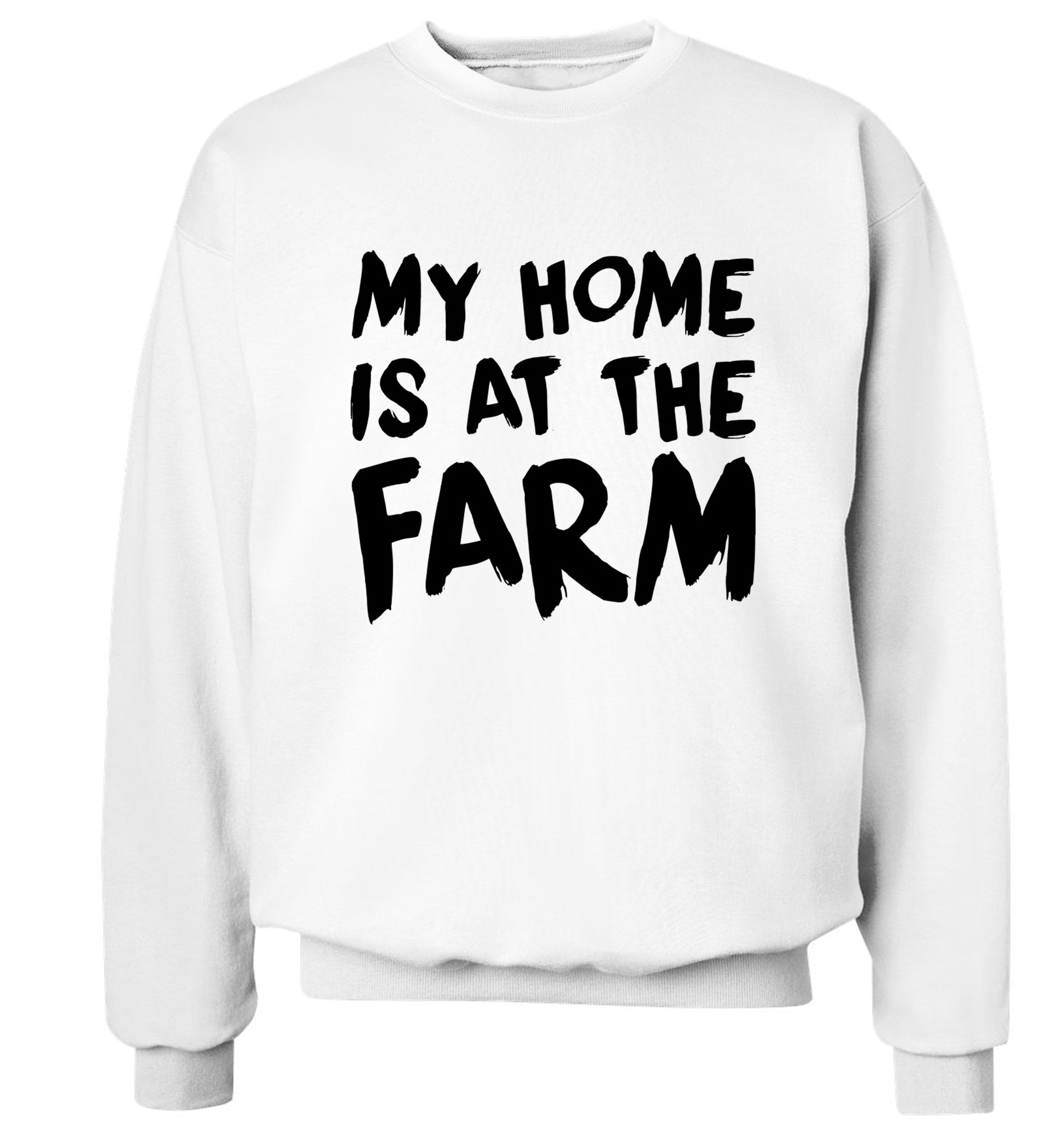 My home is at the farm Adult's unisex white Sweater 2XL