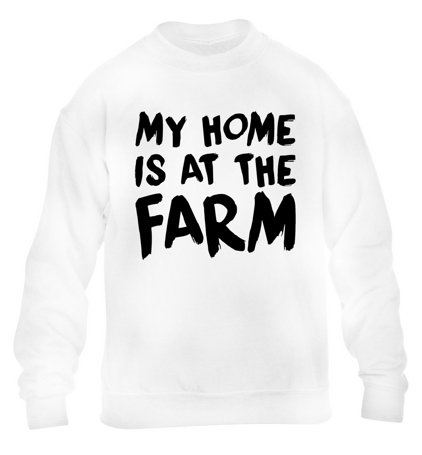 My home is at the farm children's white sweater 12-14 Years