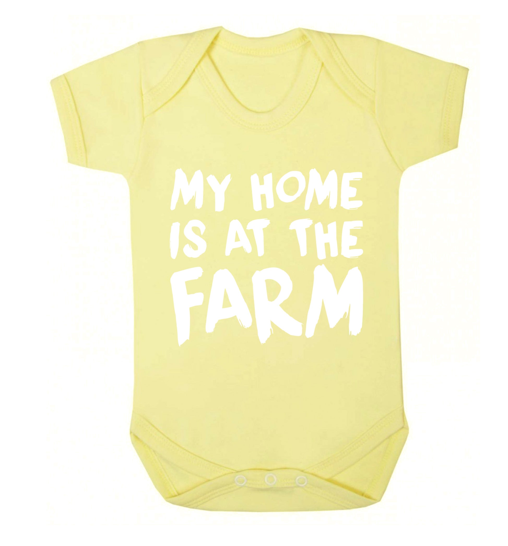 My home is at the farm Baby Vest pale yellow 18-24 months
