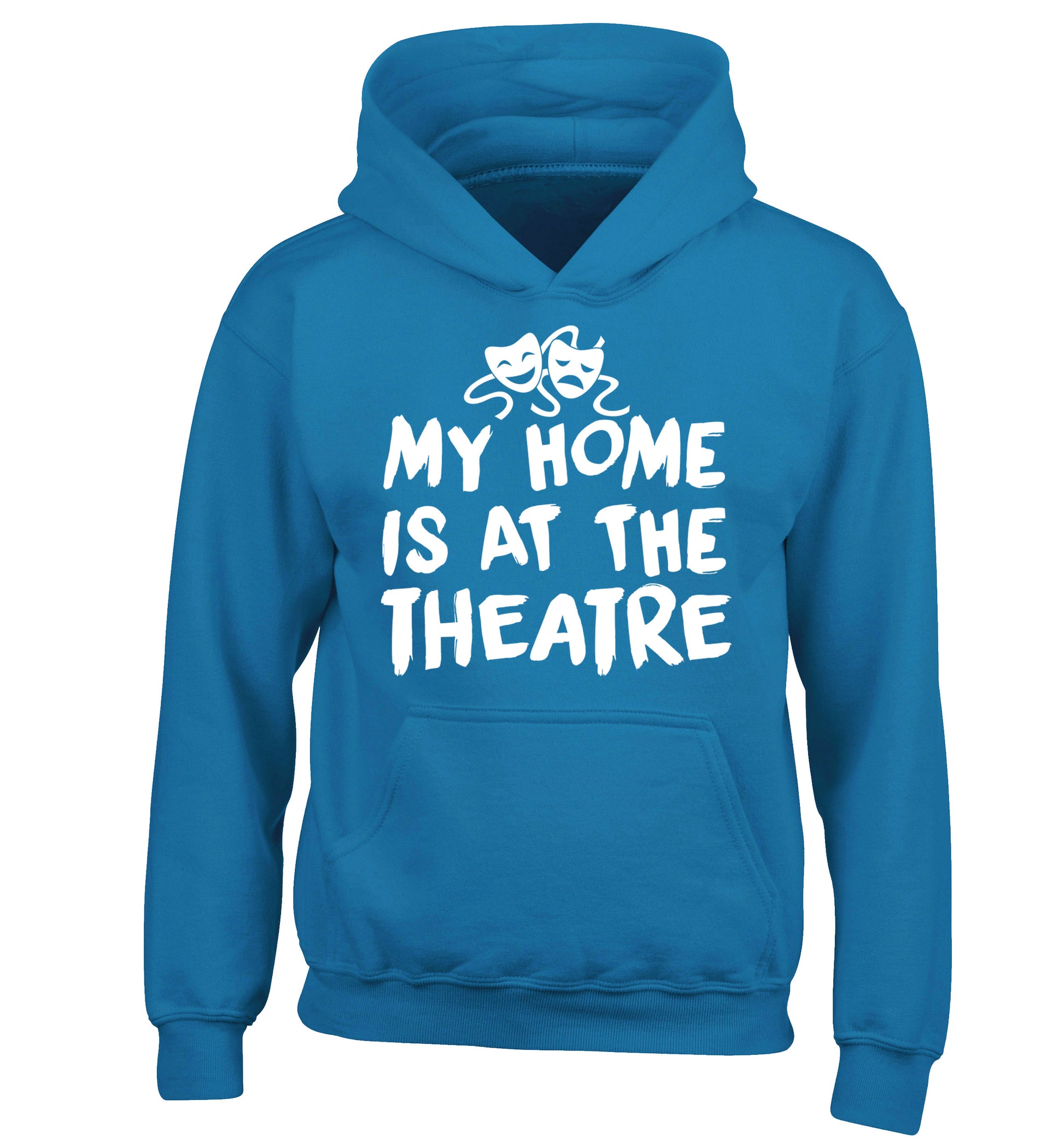 My home is at the theatre children's blue hoodie 12-14 Years