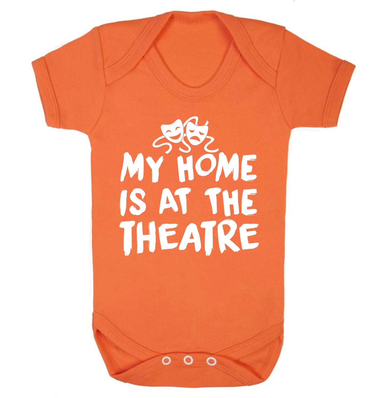 My home is at the theatre Baby Vest orange 18-24 months