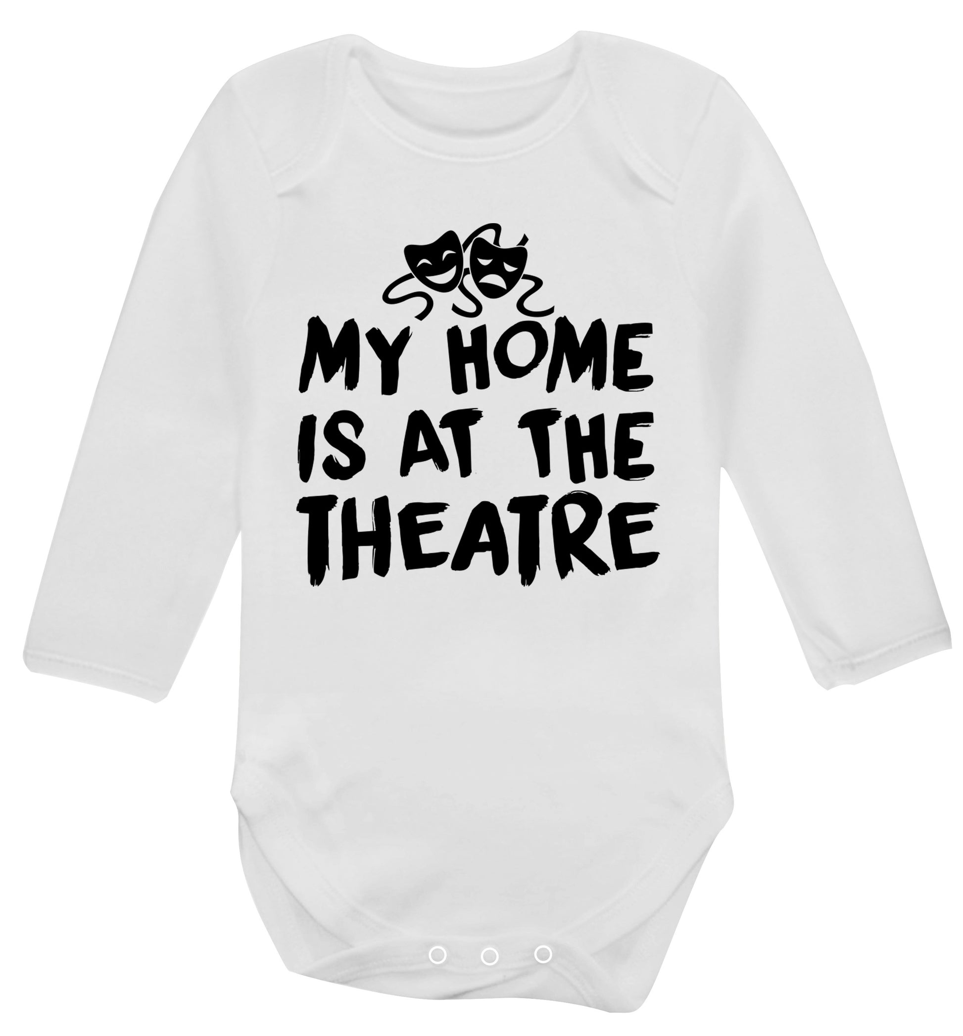My home is at the theatre Baby Vest long sleeved white 6-12 months