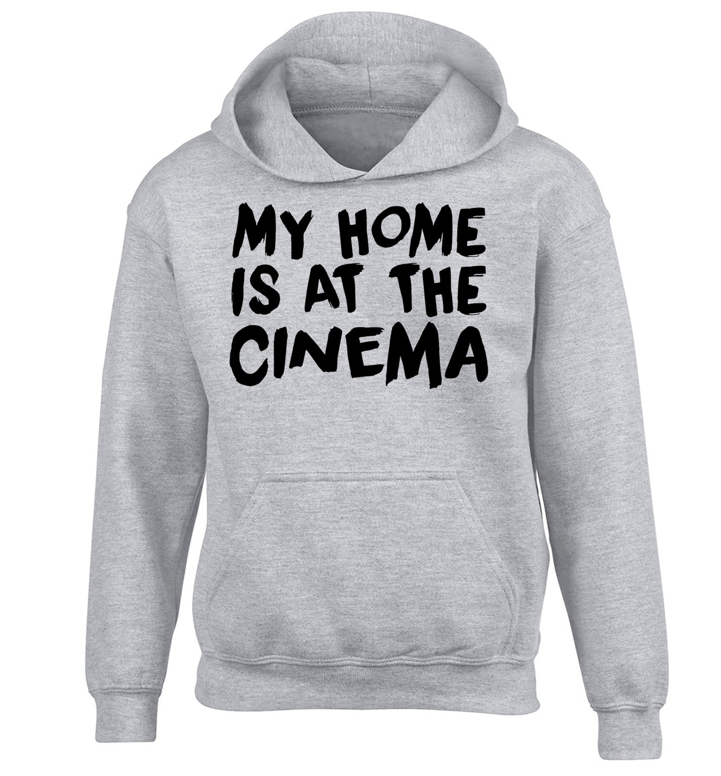 My home is at the cinema children's grey hoodie 12-14 Years