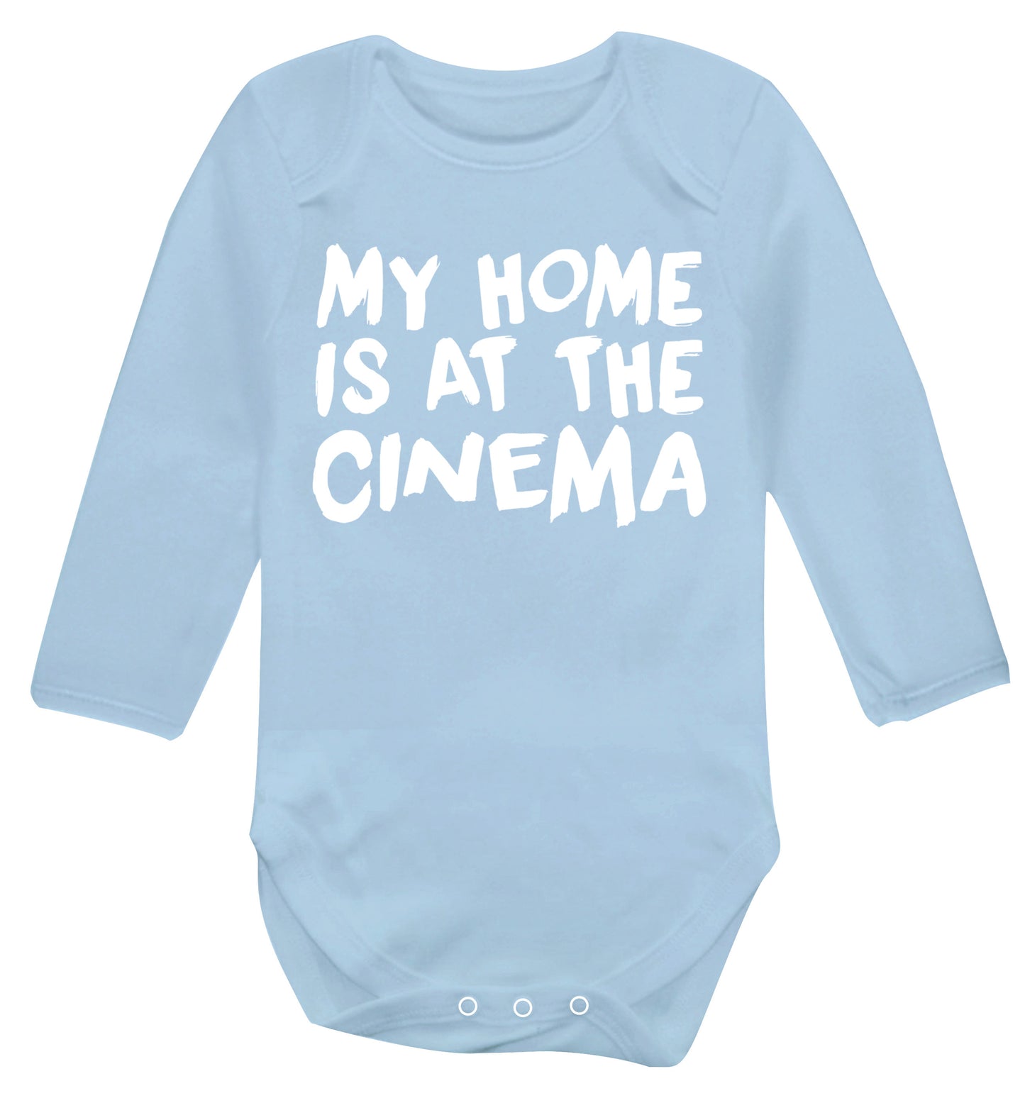 My home is at the cinema Baby Vest long sleeved pale blue 6-12 months