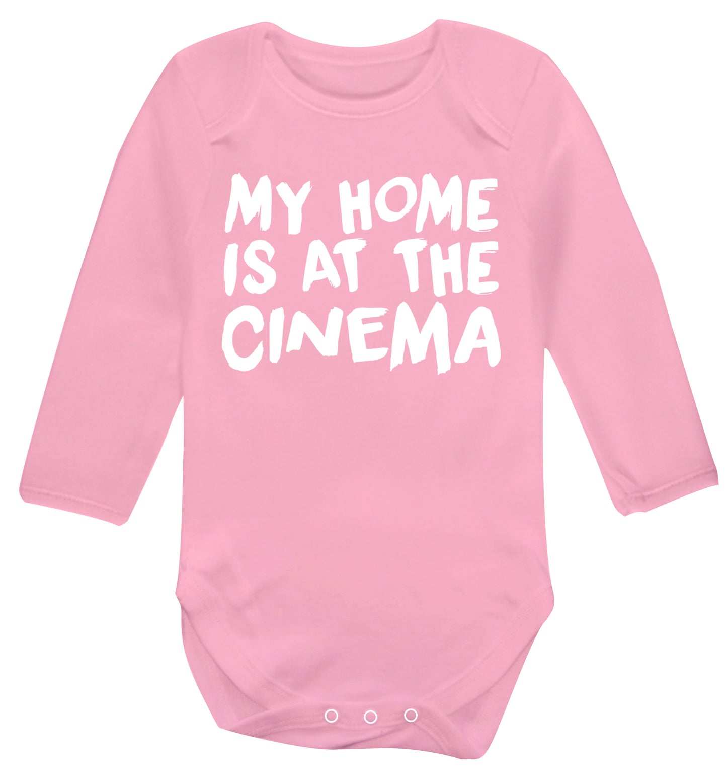 My home is at the cinema Baby Vest long sleeved pale pink 6-12 months