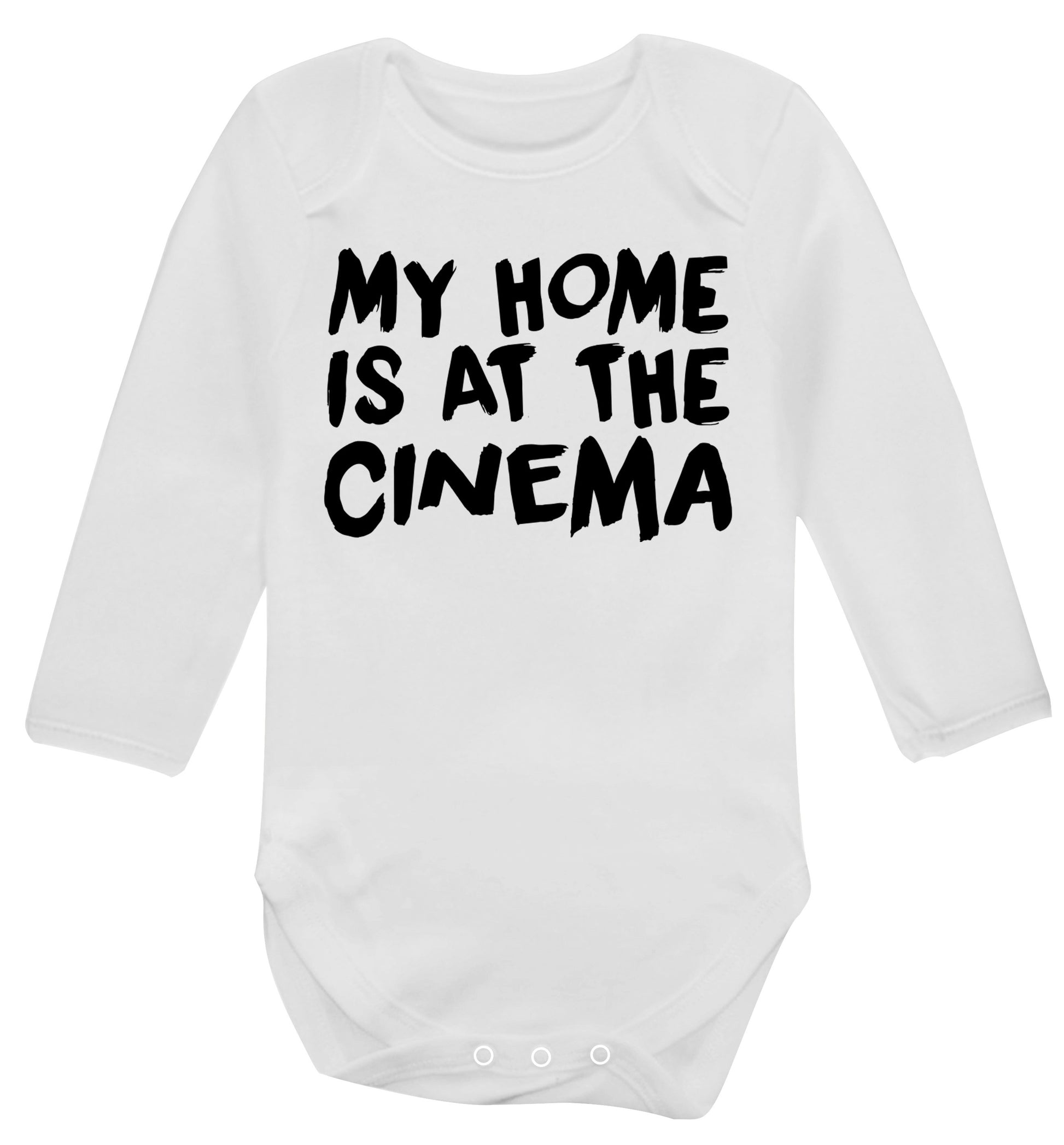 My home is at the cinema Baby Vest long sleeved white 6-12 months