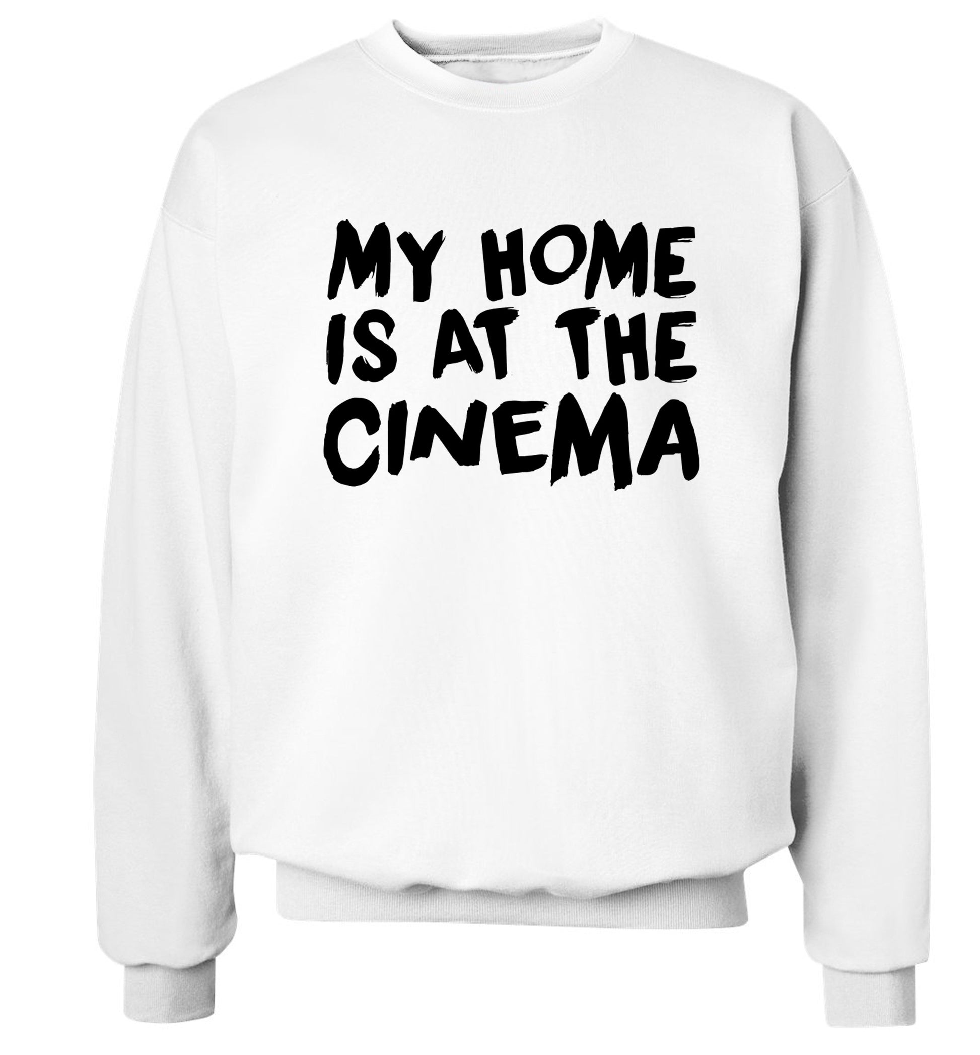 My home is at the cinema Adult's unisex white Sweater 2XL