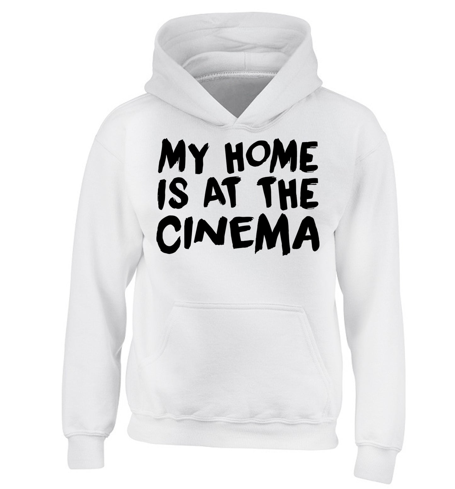 My home is at the cinema children's white hoodie 12-14 Years