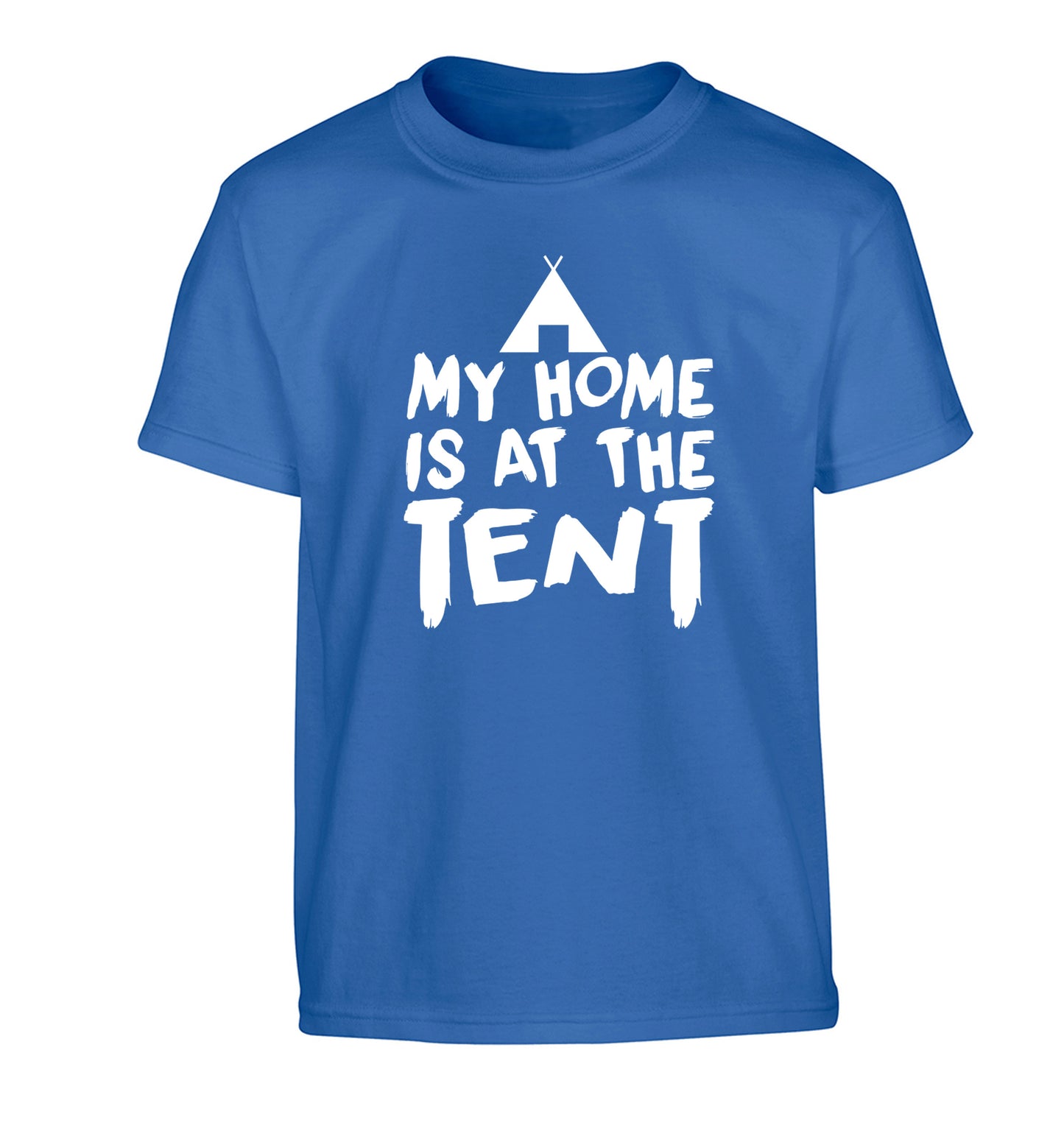 My home is at the tent Children's blue Tshirt 12-14 Years