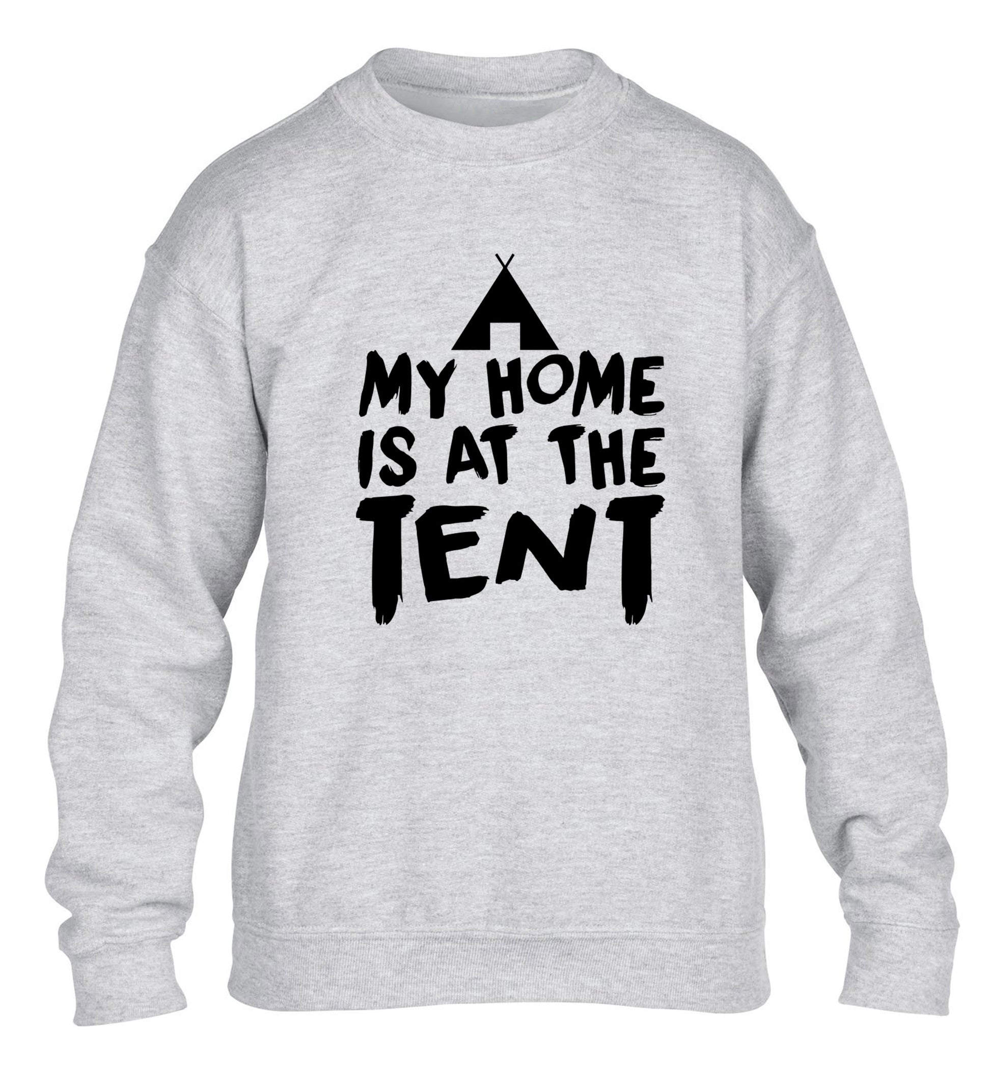 My home is at the tent children's grey sweater 12-14 Years