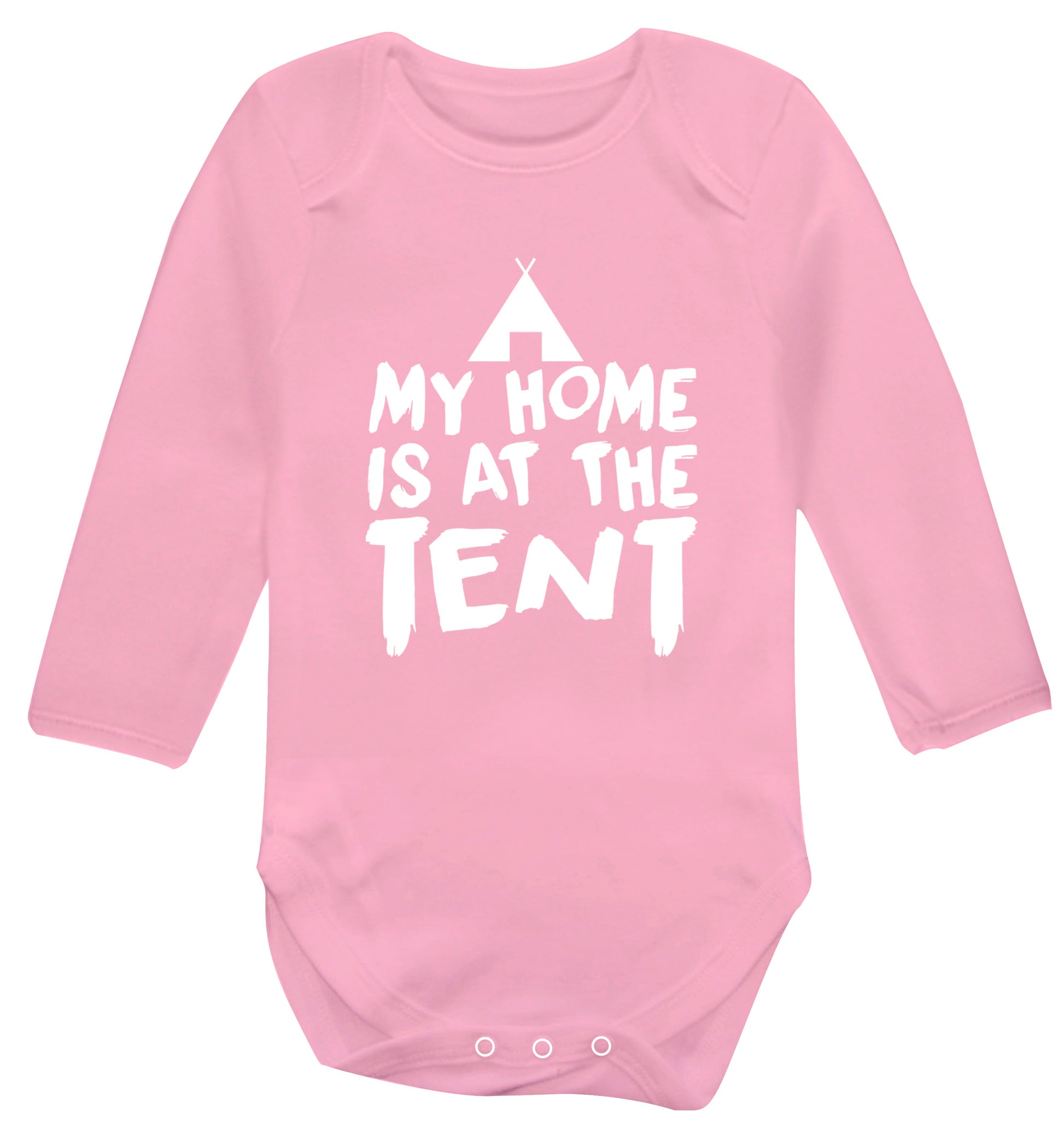 My home is at the tent Baby Vest long sleeved pale pink 6-12 months