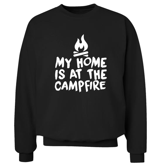My home is at the campfire Adult's unisex black Sweater 2XL