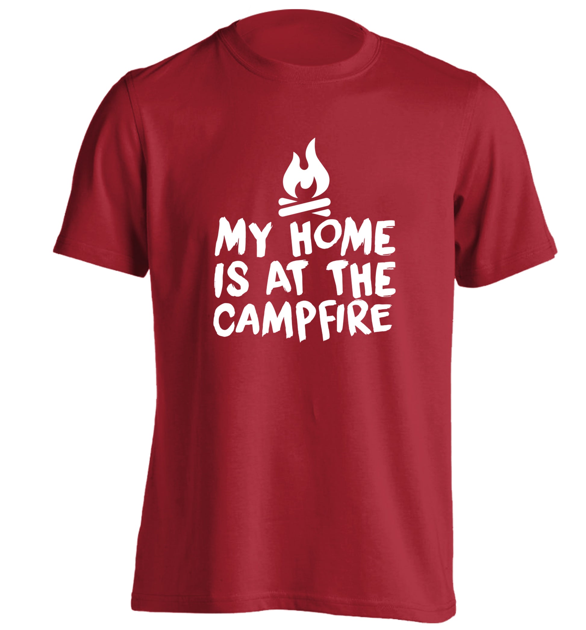 My home is at the campfire adults unisex red Tshirt 2XL