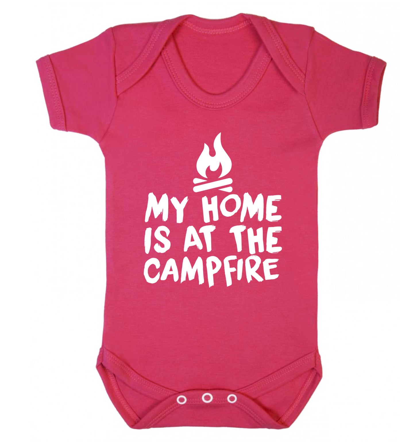My home is at the campfire Baby Vest dark pink 18-24 months