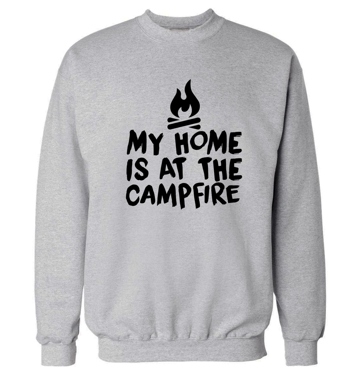 My home is at the campfire Adult's unisex grey Sweater 2XL