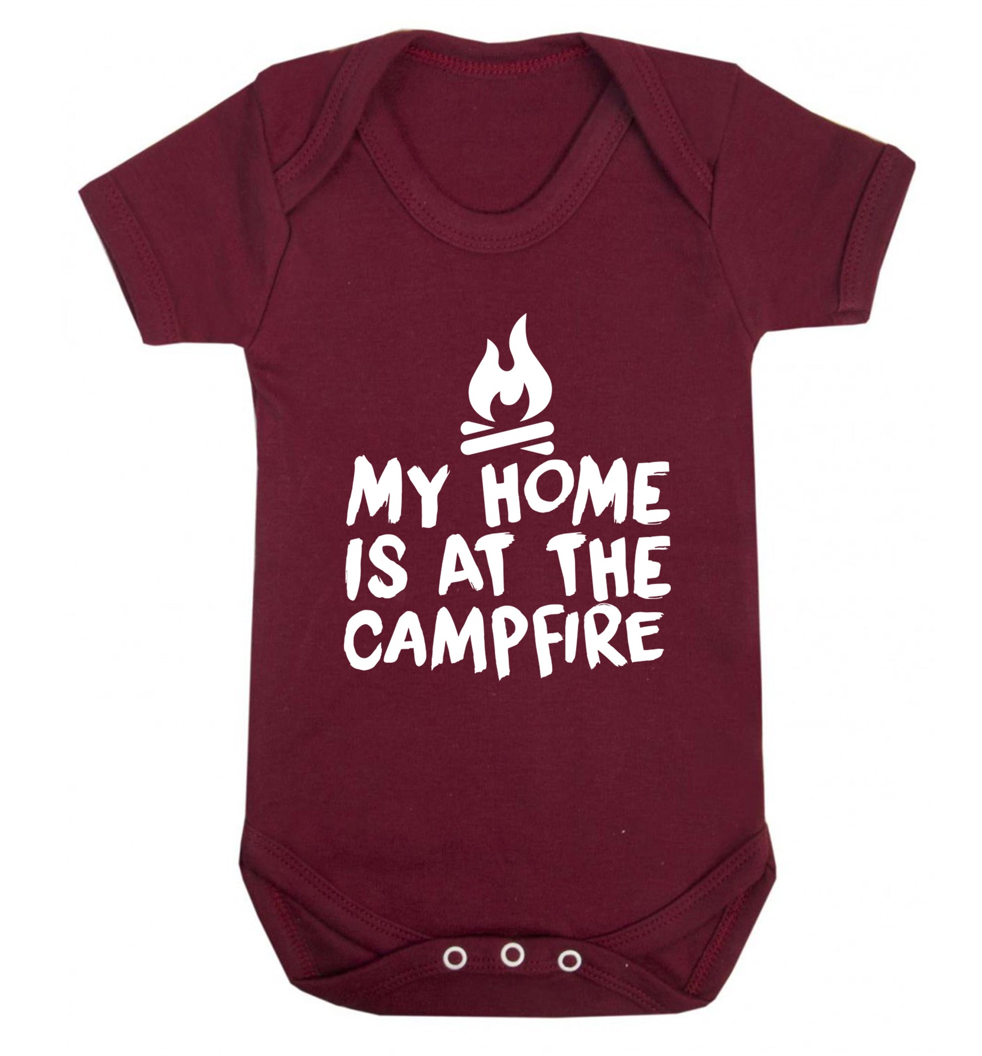 My home is at the campfire Baby Vest maroon 18-24 months