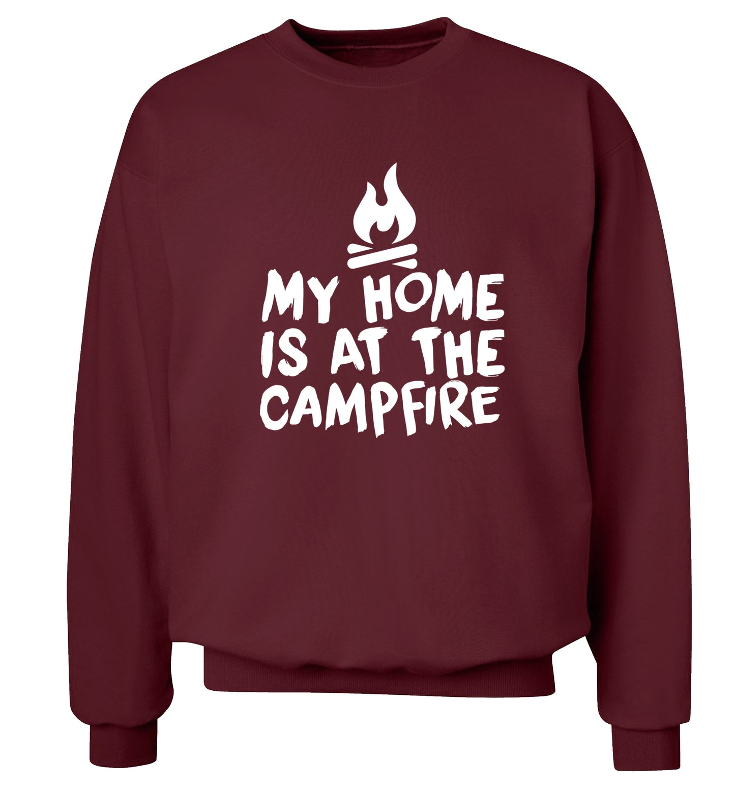 My home is at the campfire Adult's unisex maroon Sweater 2XL