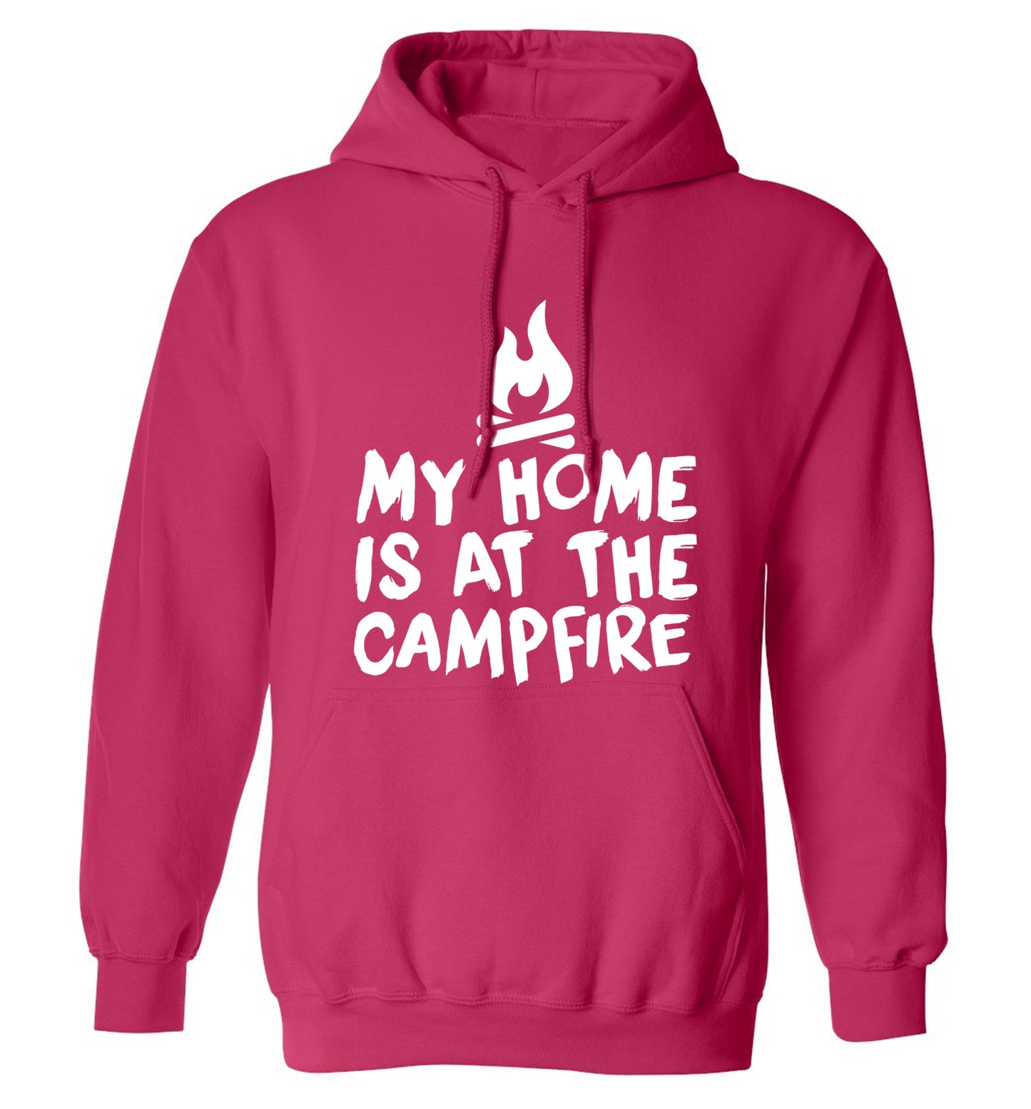 My home is at the campfire adults unisex pink hoodie 2XL
