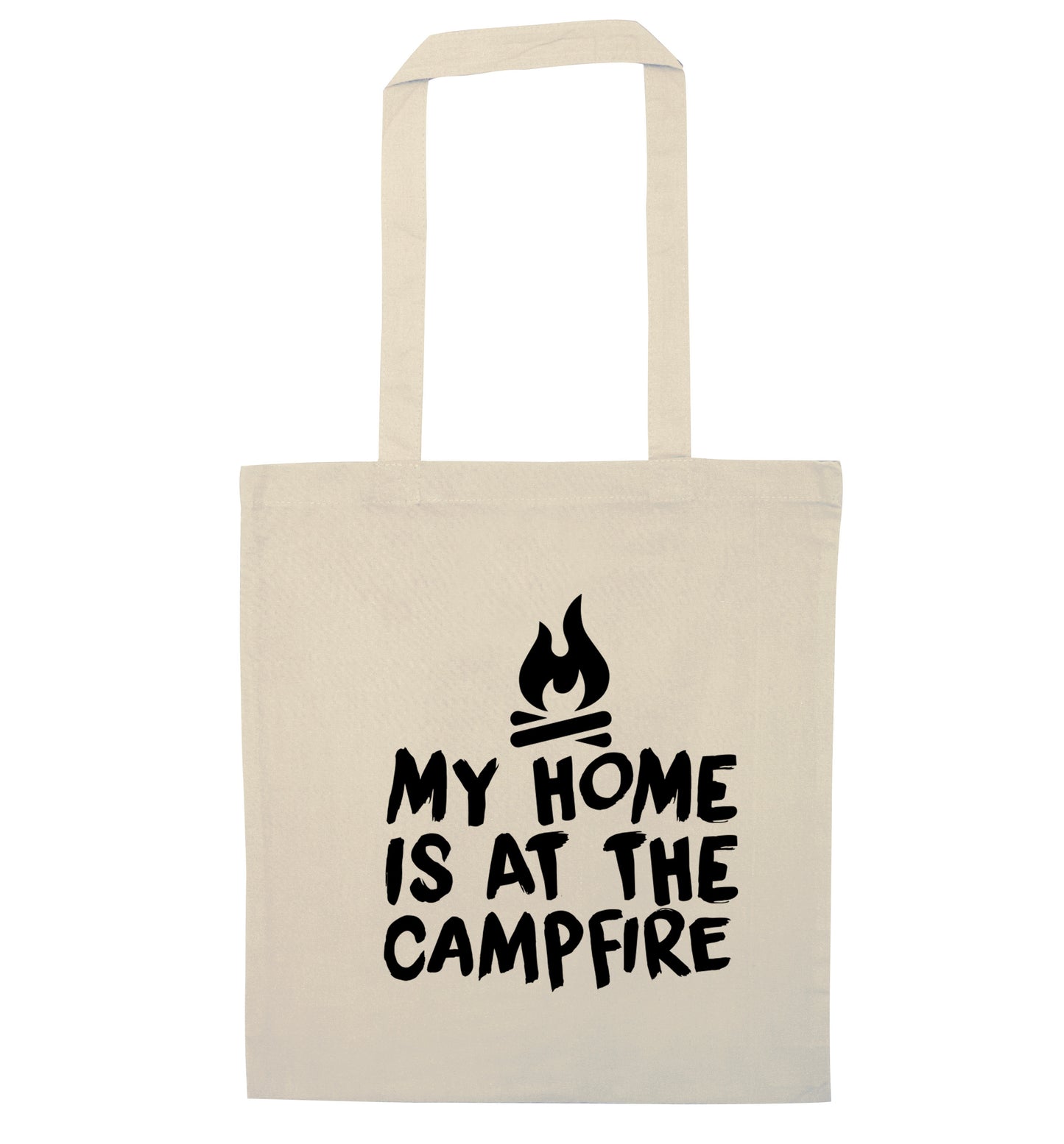 My home is at the campfire natural tote bag