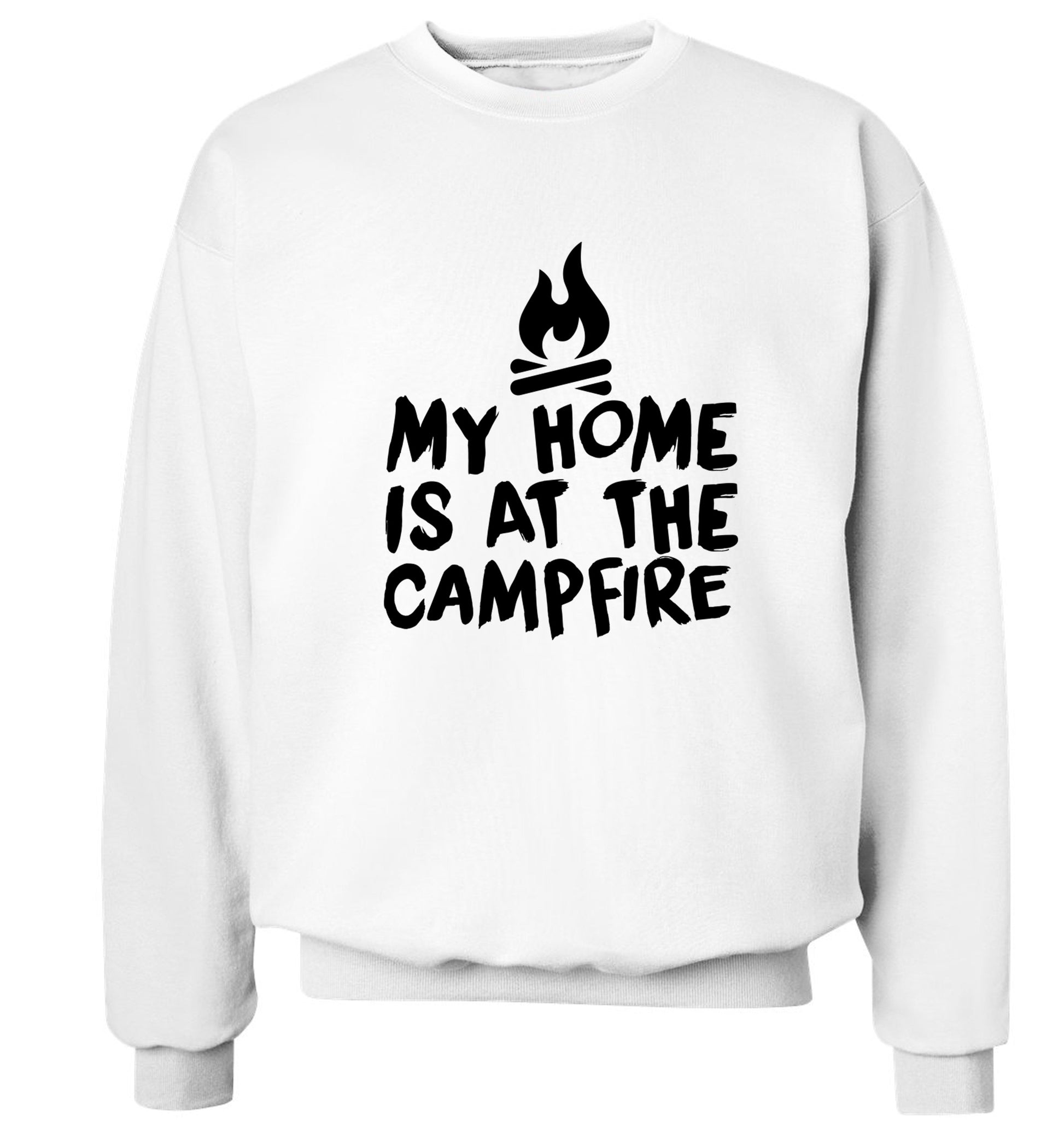 My home is at the campfire Adult's unisex white Sweater 2XL