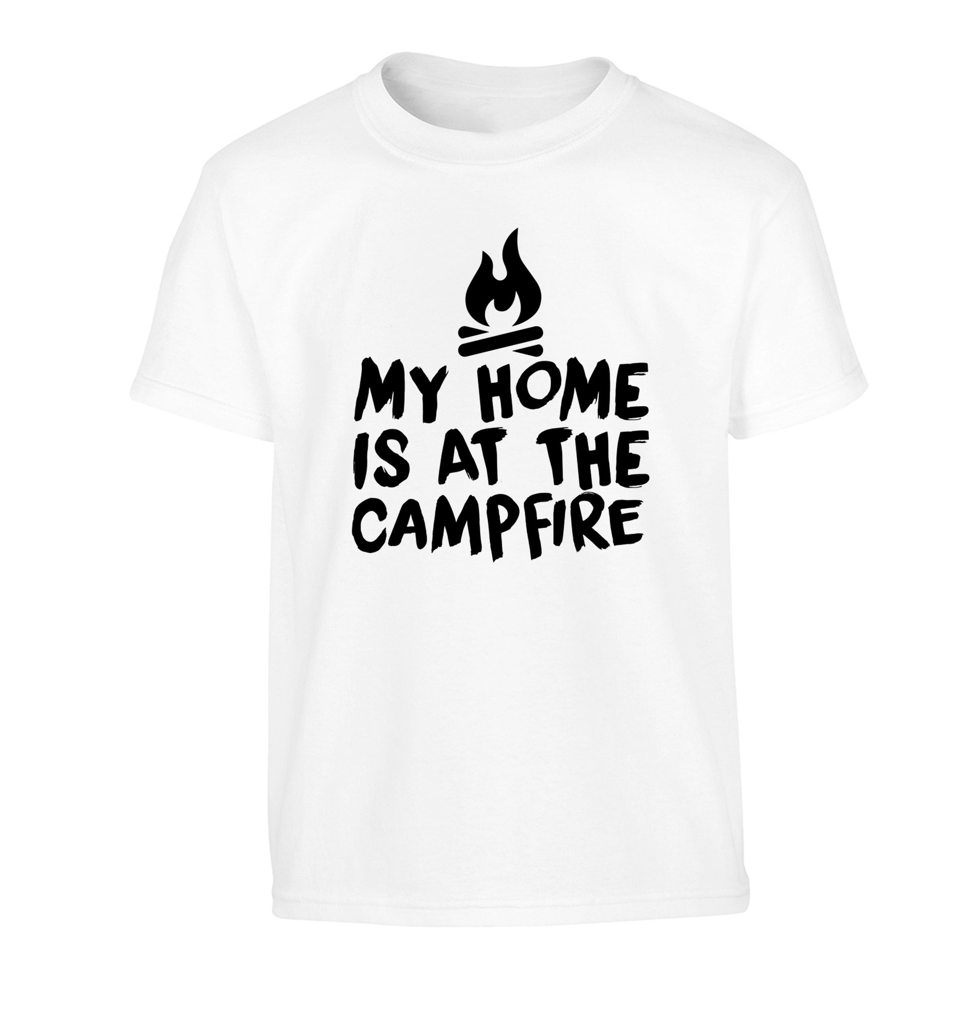 My home is at the campfire Children's white Tshirt 12-14 Years