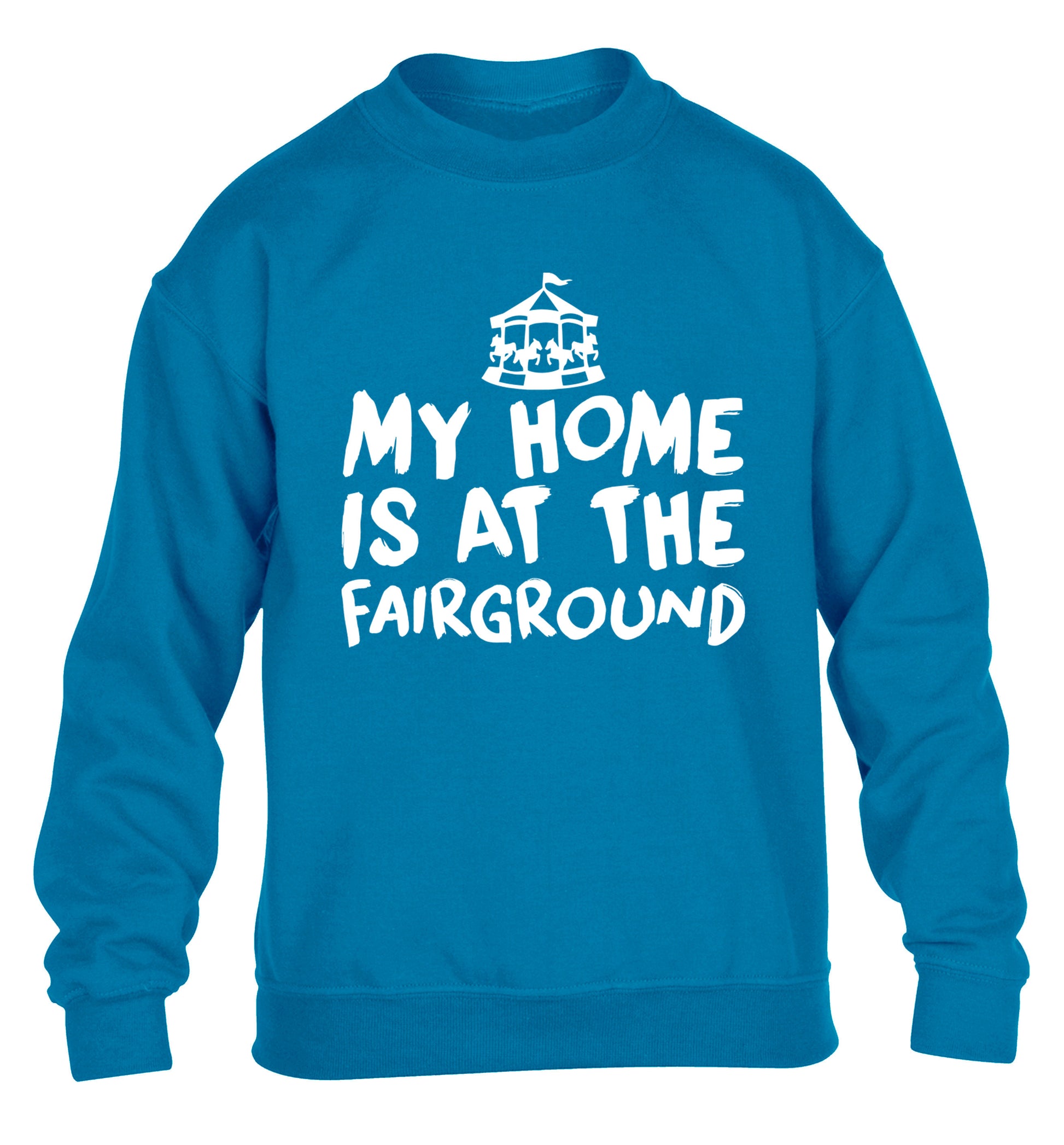 My home is at the fairground children's blue sweater 12-14 Years