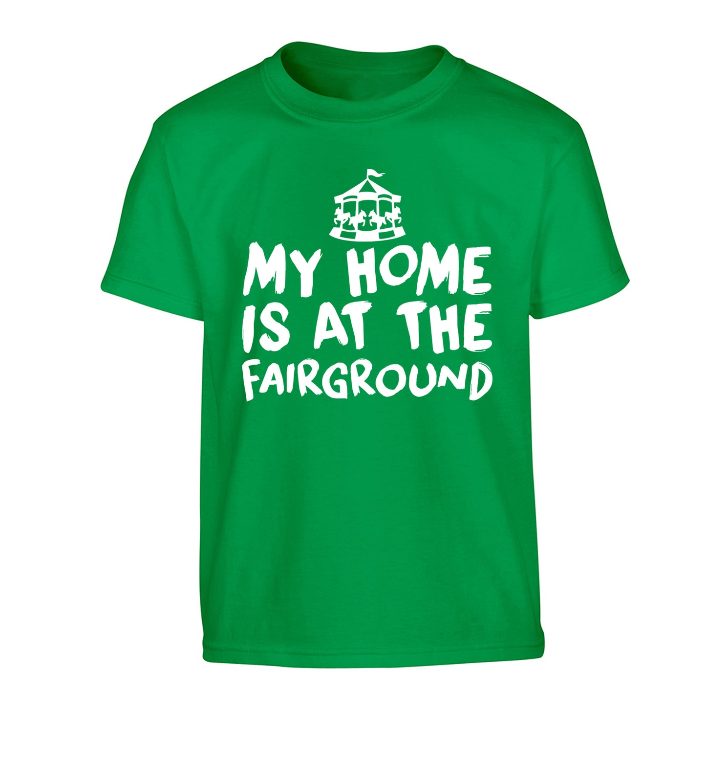 My home is at the fairground Children's green Tshirt 12-14 Years