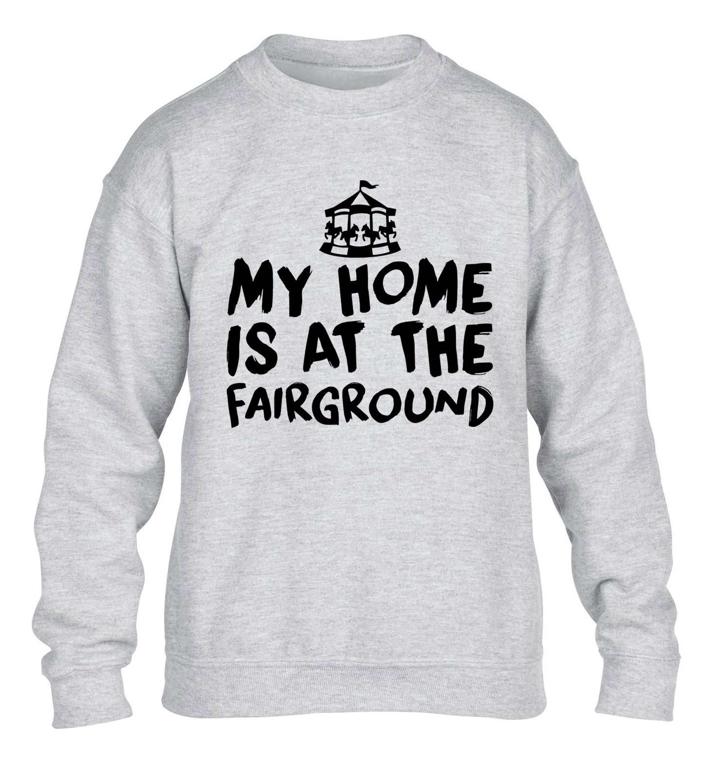 My home is at the fairground children's grey sweater 12-14 Years