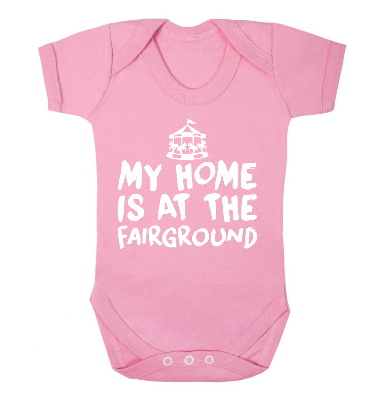 My home is at the fairground Baby Vest pale pink 18-24 months