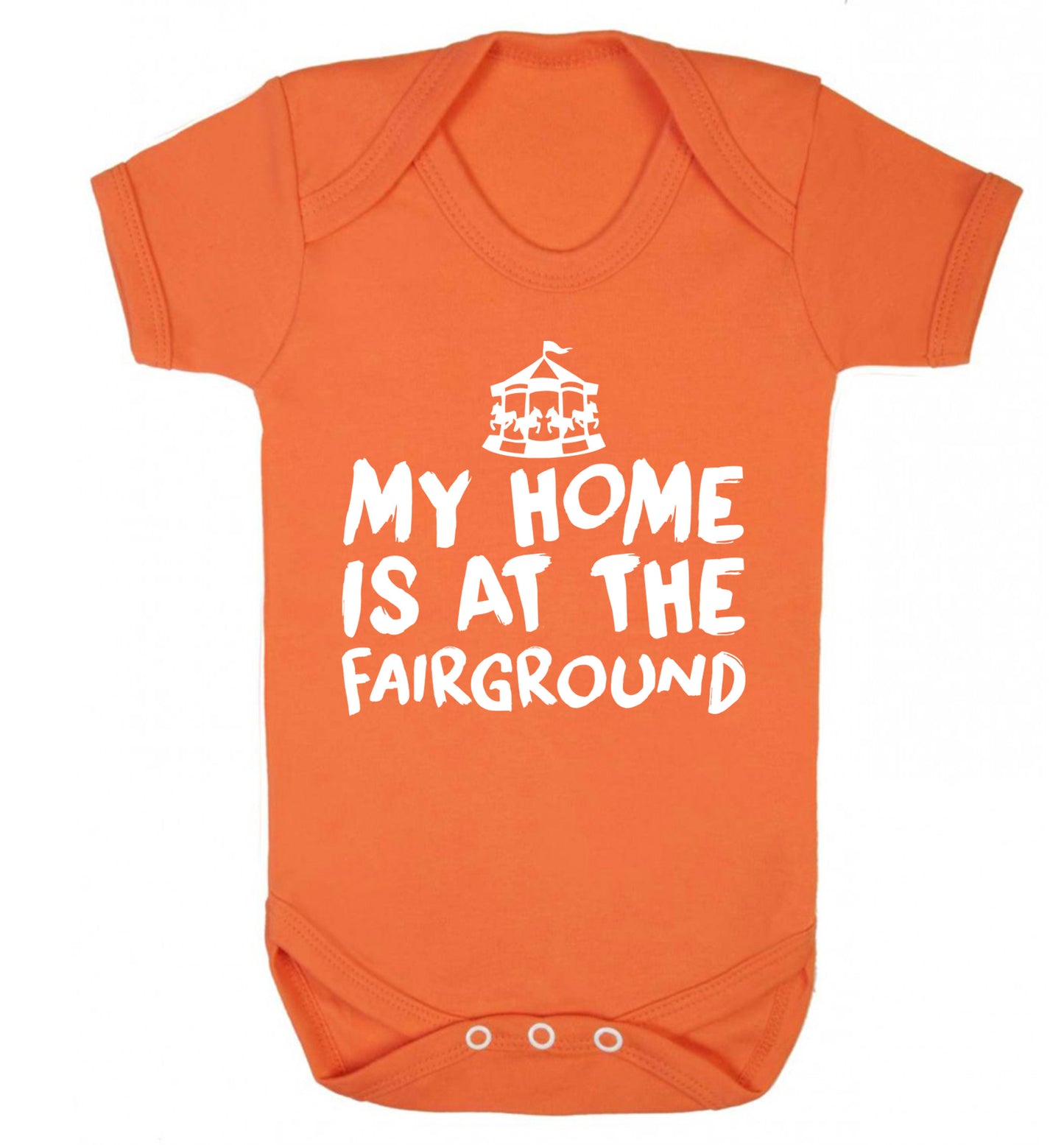 My home is at the fairground Baby Vest orange 18-24 months