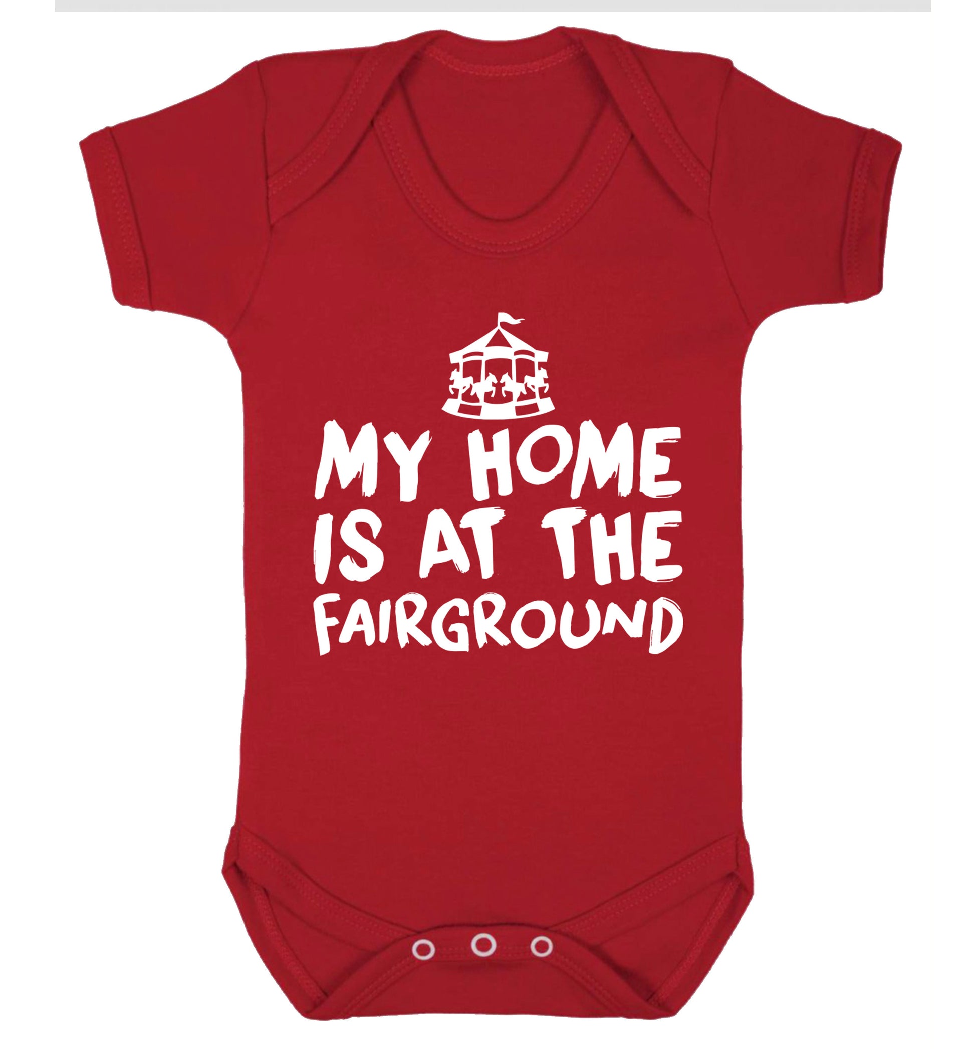 My home is at the fairground Baby Vest red 18-24 months