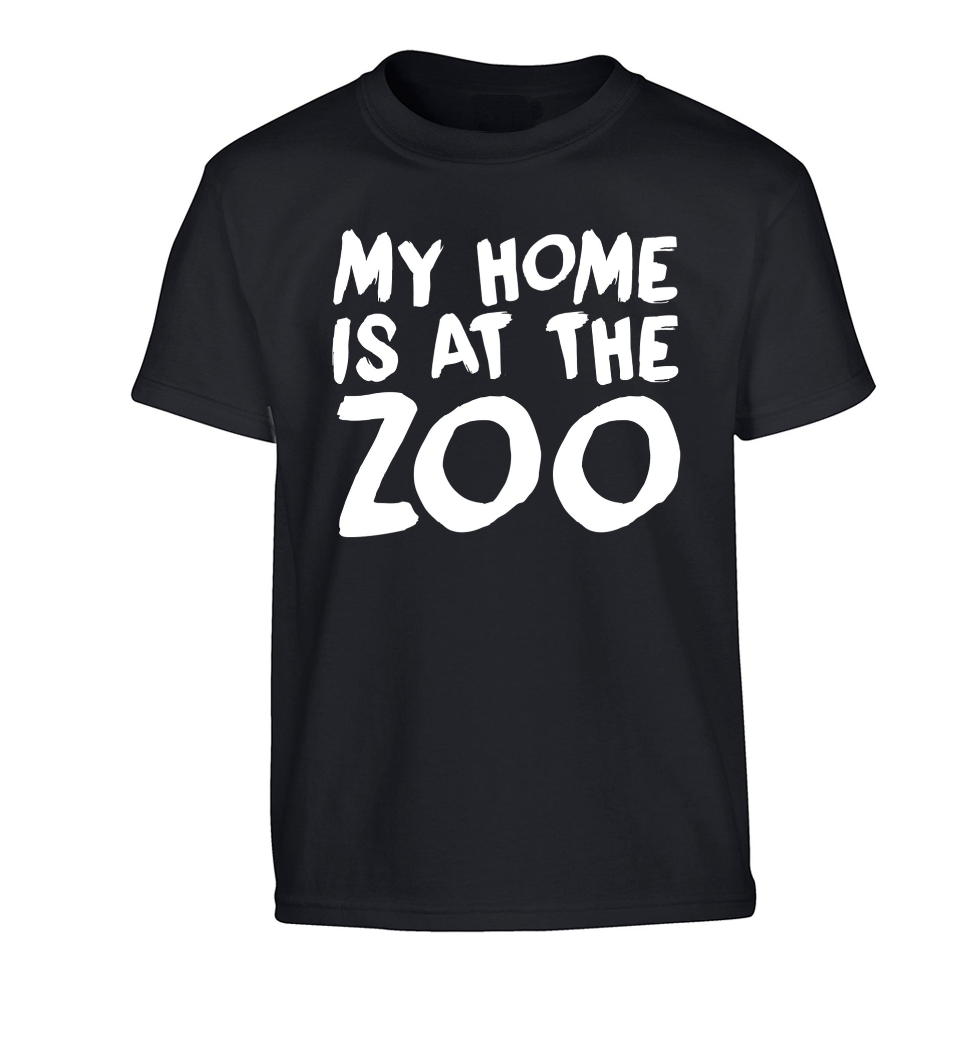 My home is at the zoo Children's black Tshirt 12-14 Years